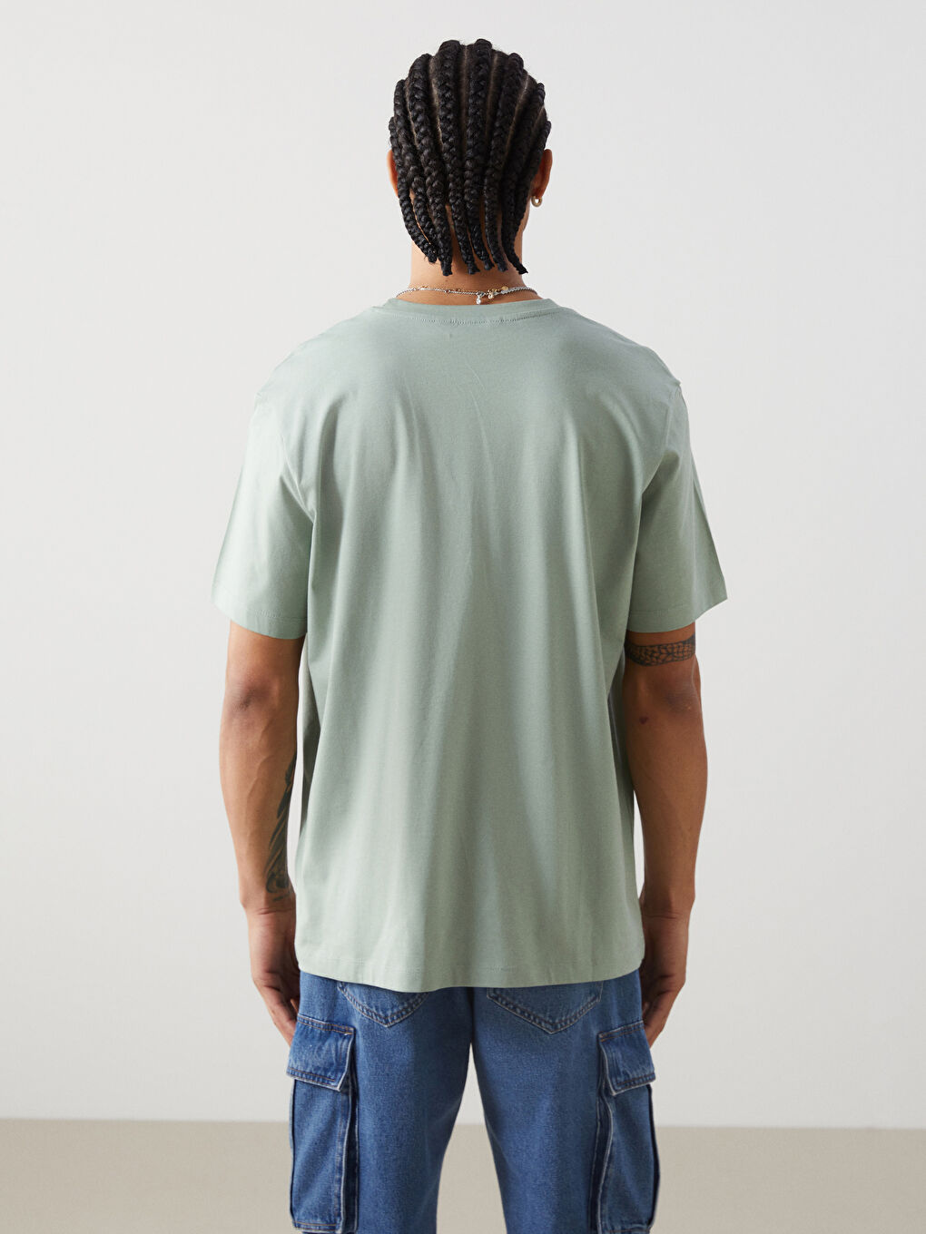 Crew Neck Short Sleeve Printed Combed Cotton Men's T-shirt-3