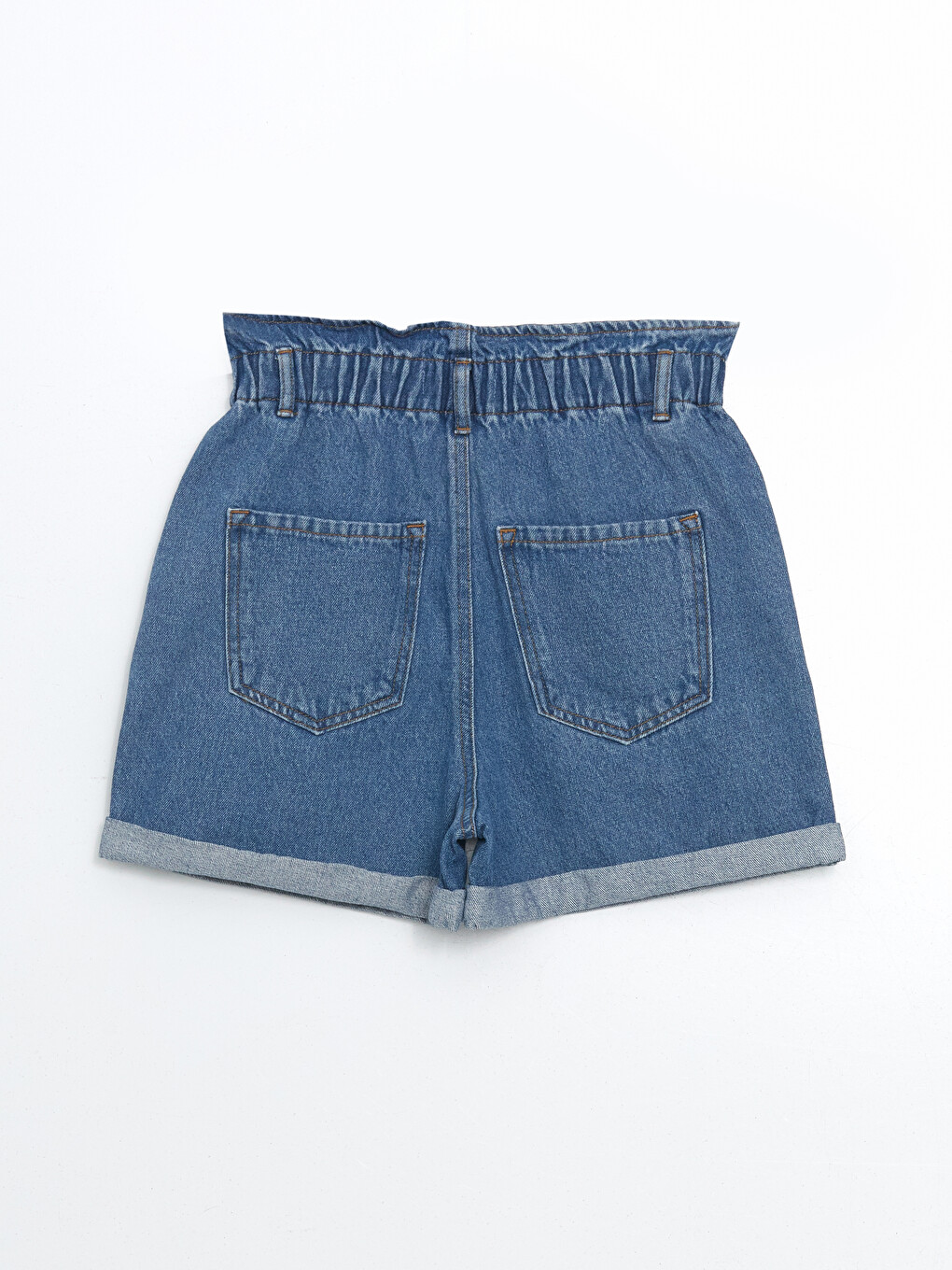 Elastic Waist Women's Jean Shorts-9