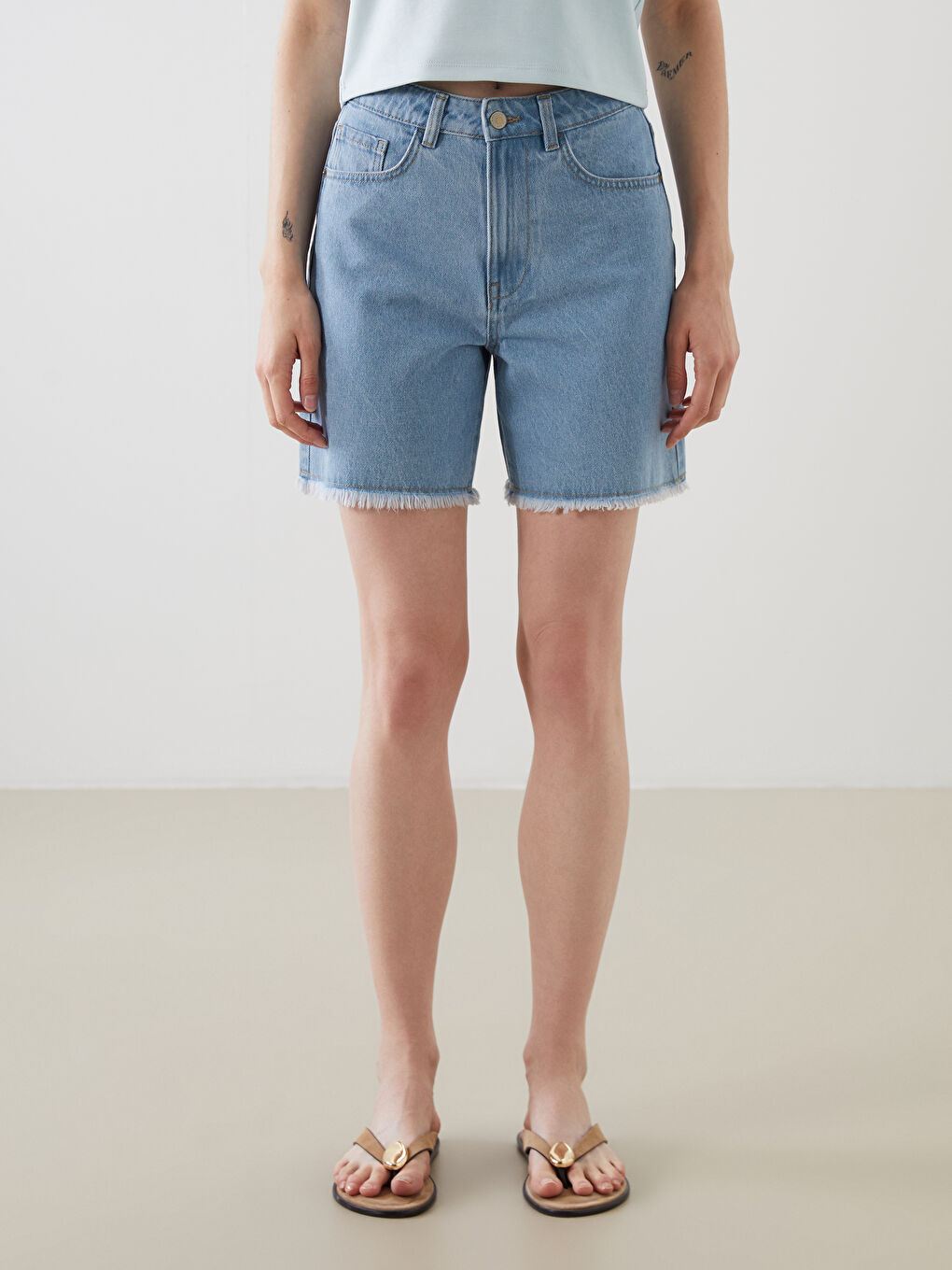Regular Fit Women's Denim Shorts -S5AJ01Z8-311
