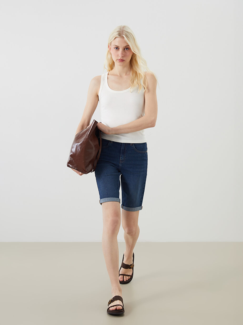 LCW Jeans Slim Fit Women's Denim Shorts -S5AJ03Z8-309