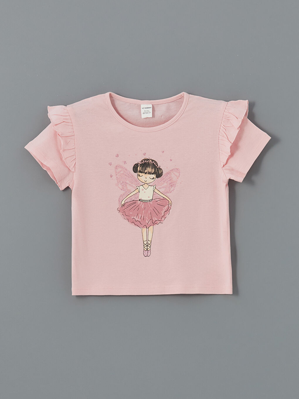 Ballerina Printed Ruffled Baby Girls' T-Shirt 2 Pack -S5AJ23Z1-G0G