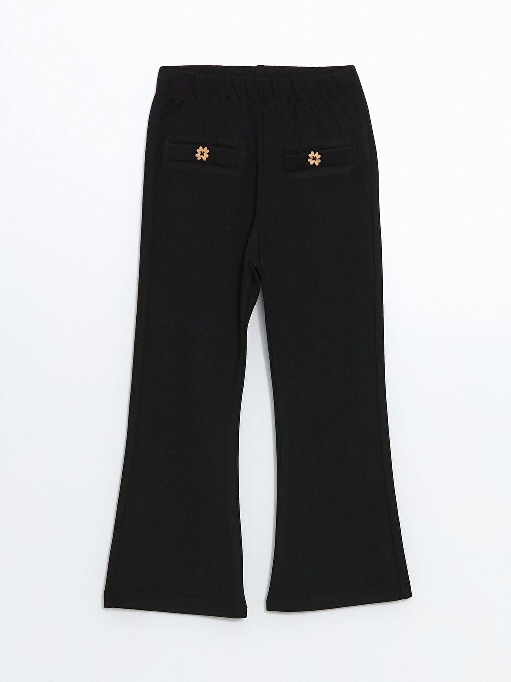 Siyah Beli Lastikli Basic Kız Çocuk Tayt Pantolon