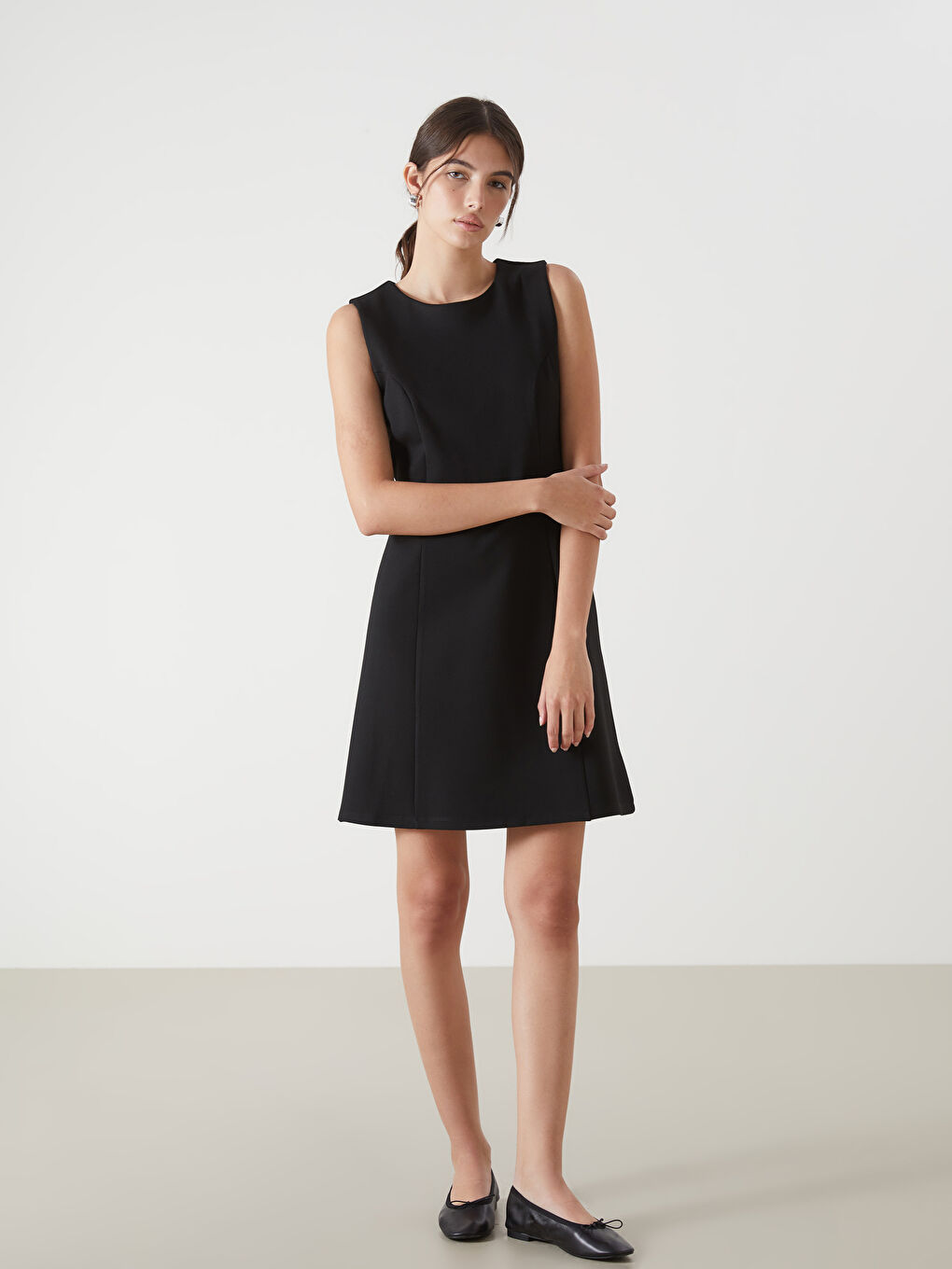 Crew Neck Women's Mini Dress -S5AJ47Z8-CVL