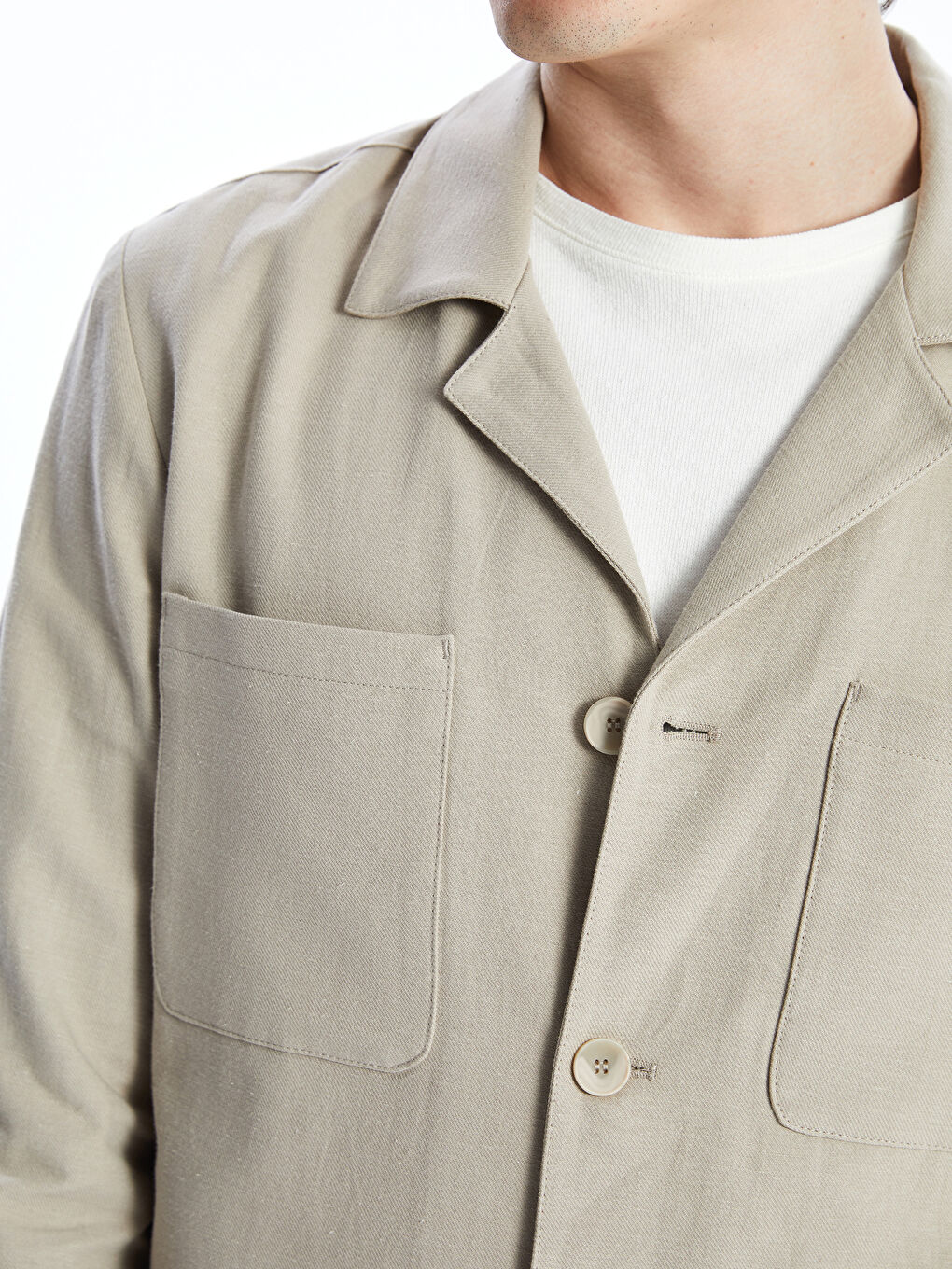 Regular Fit Long Sleeve Men's Shirt Jacket -S5AJ50Z8-RSG
