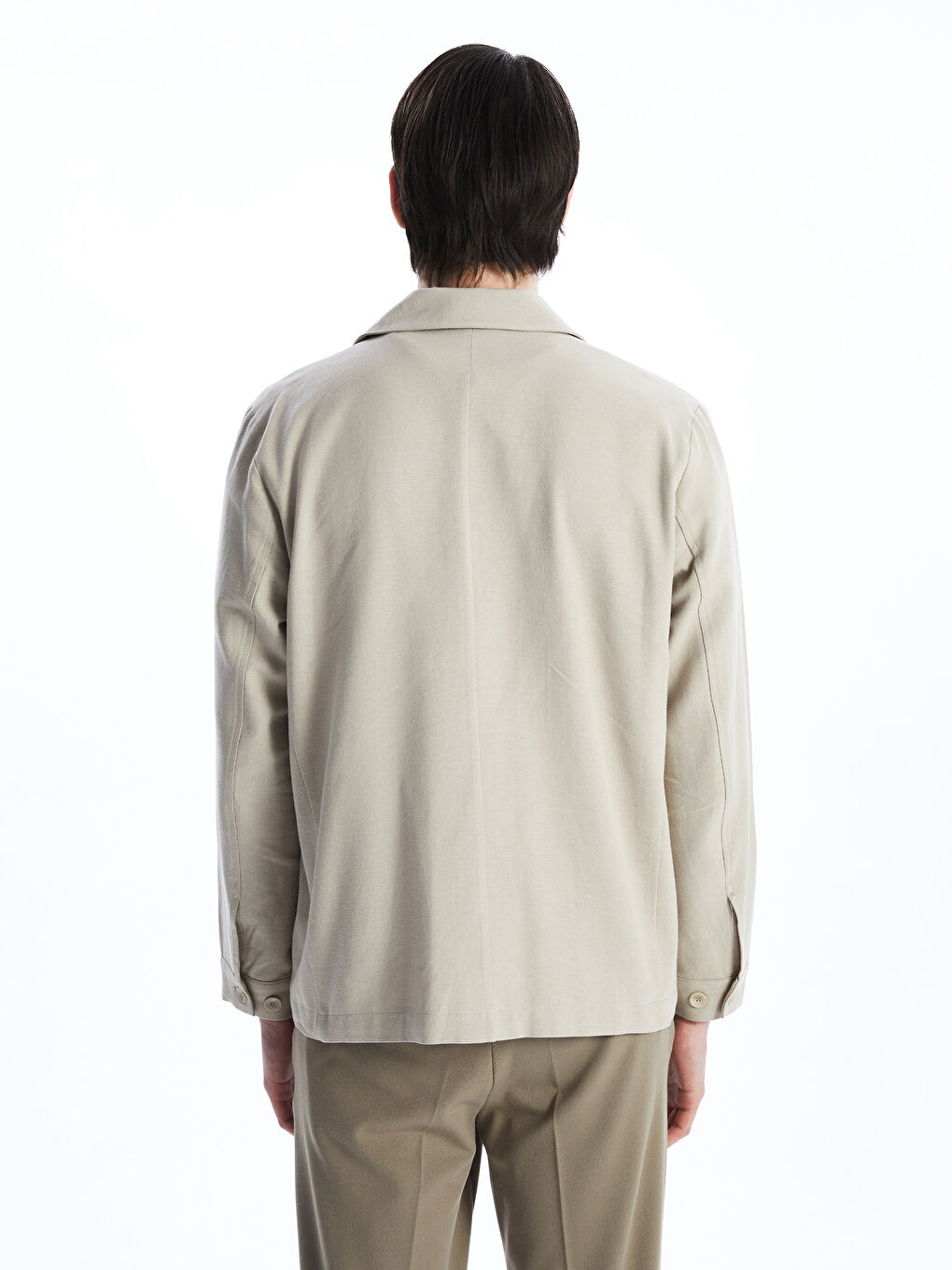 Regular Fit Long Sleeve Men's Shirt Jacket -S5AJ50Z8-RSG