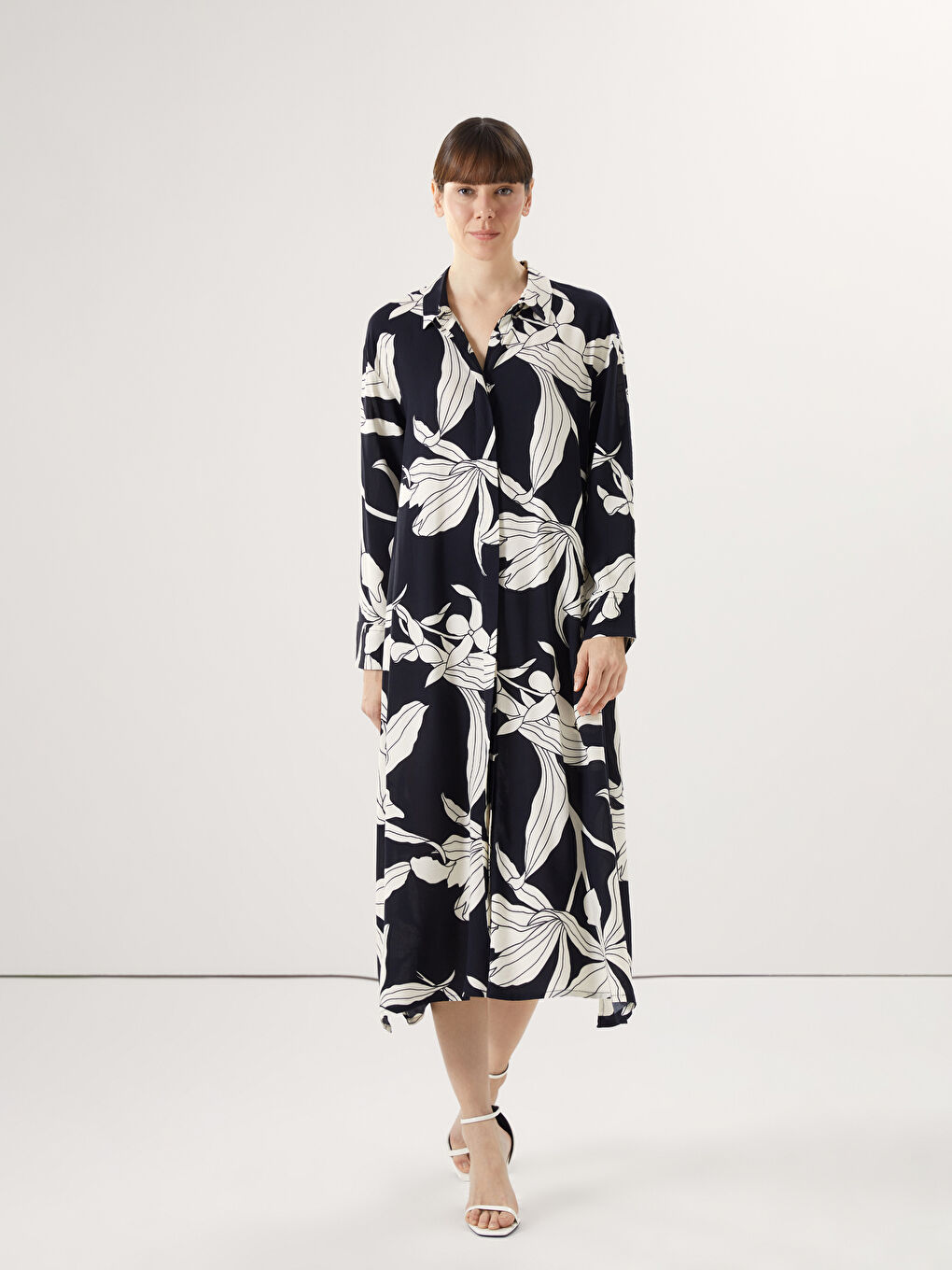 Floral Women's Shirt Dress -S5AJ51Z8-LQJ