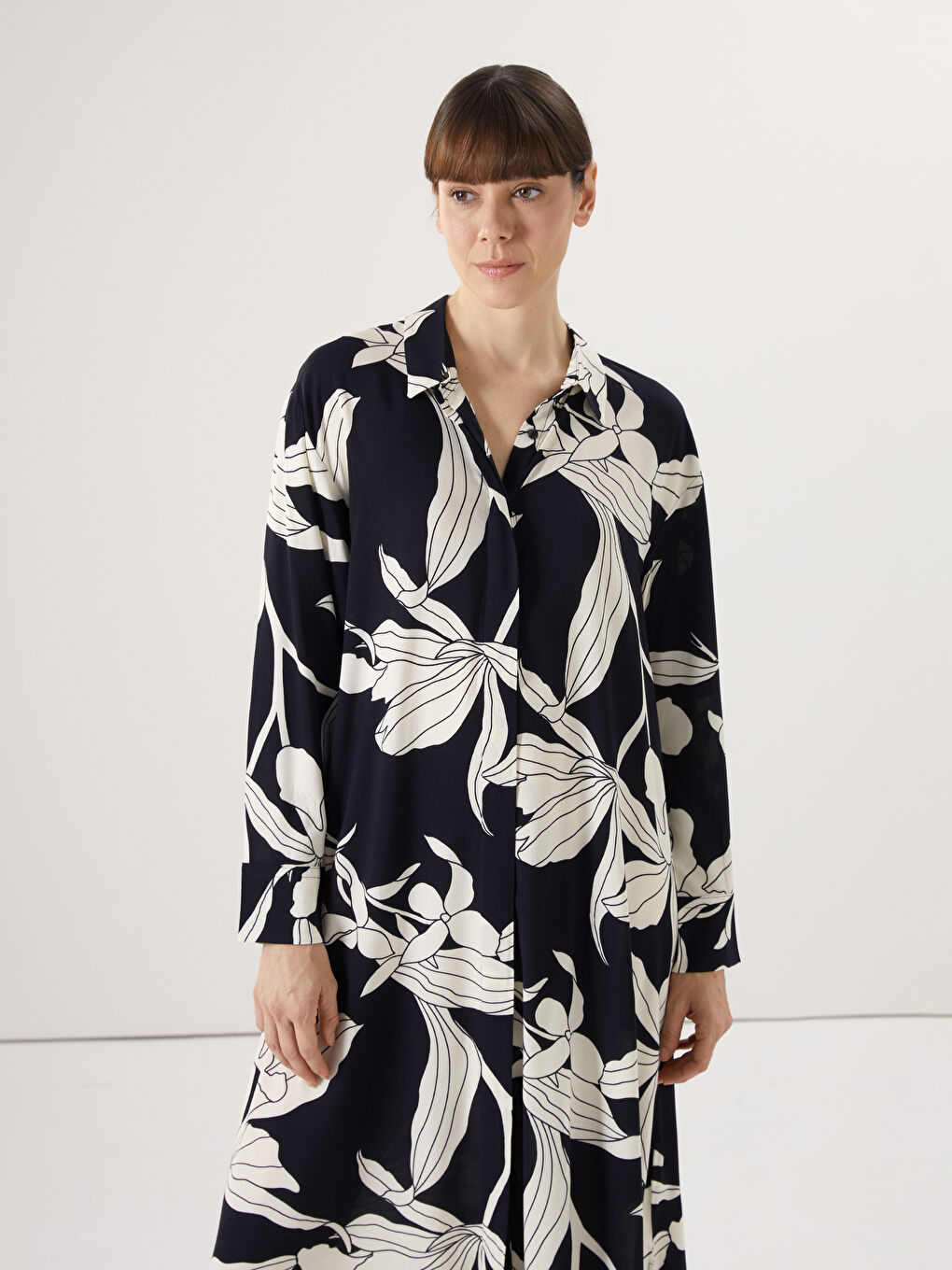 Floral Women's Shirt Dress -S5AJ51Z8-LQJ