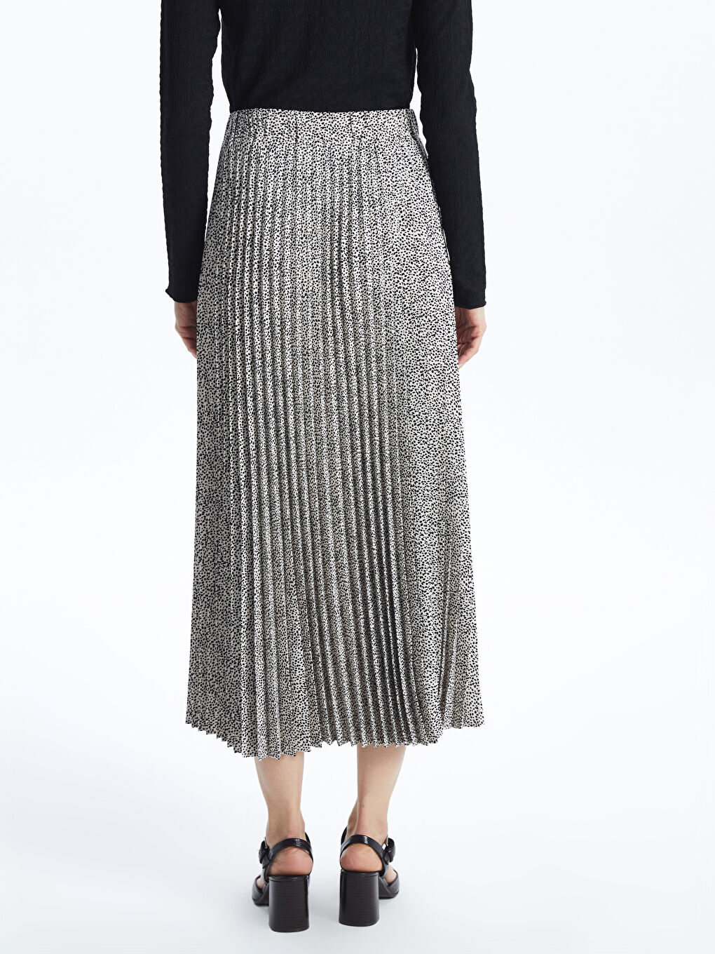 Elastic Waist Patterned Women's Pleated Skirt -S5AJ52Z8-LQJ