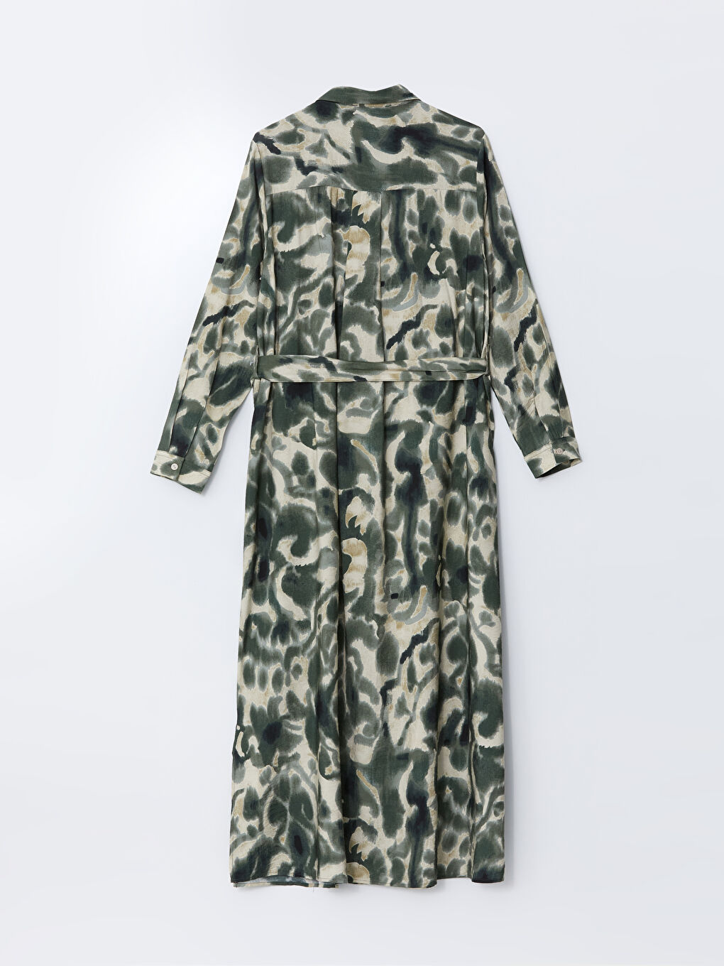LCWAIKIKI Classic Robe Chemise Longue Imprimée pour Femmes avec Ceinture à Nouer -S5AJ55Z8-LRR