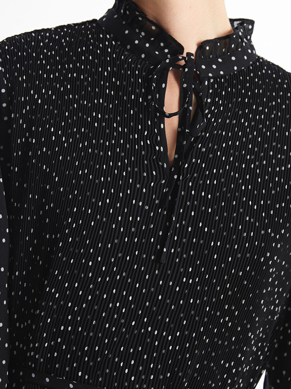 Polka Dot Pleated Women's Mini Dress -S5AJ62Z8-LQJ