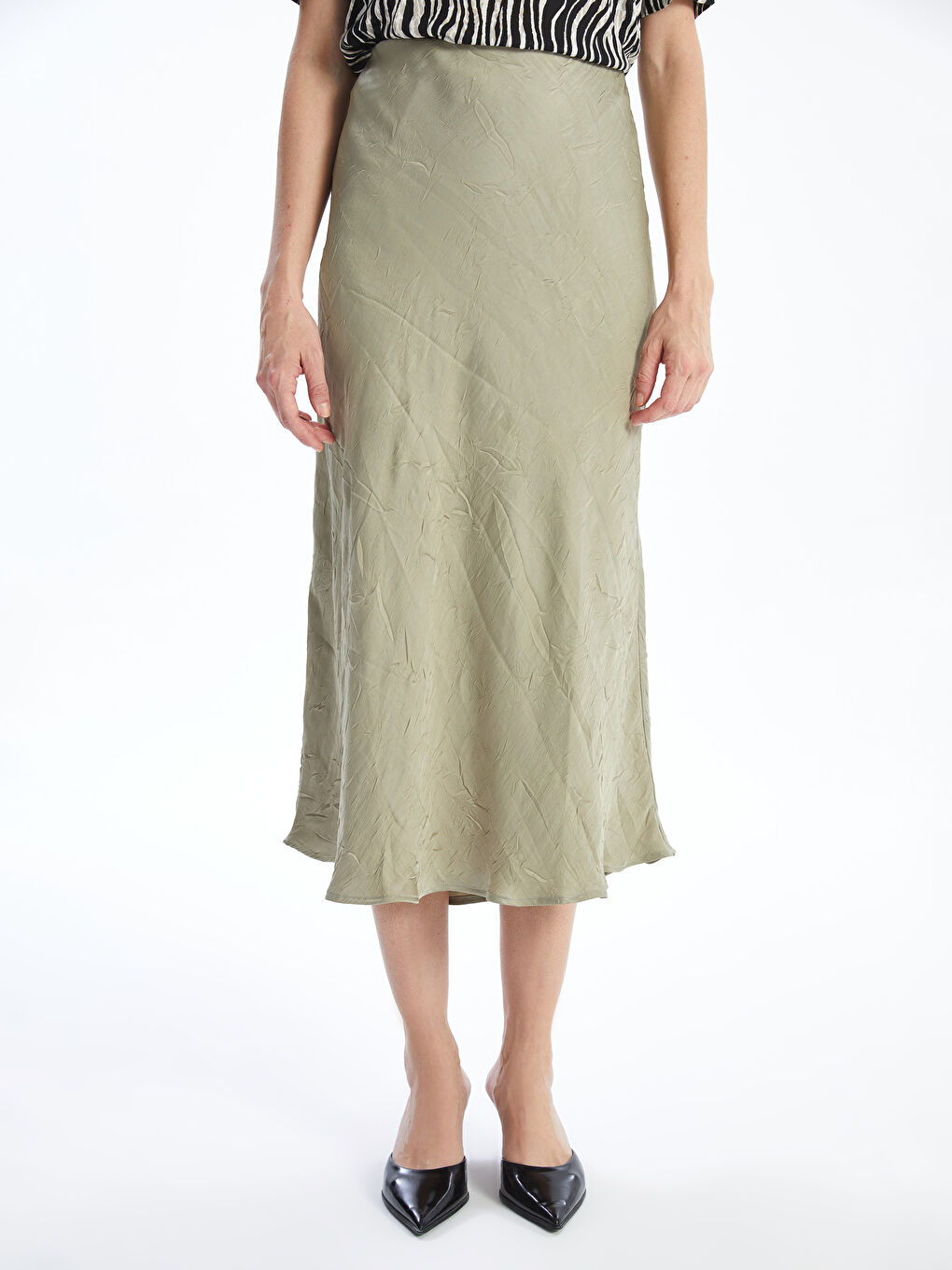 Loose Fit A-Line Satin Women's Skirt -S5AJ67Z8-TPW