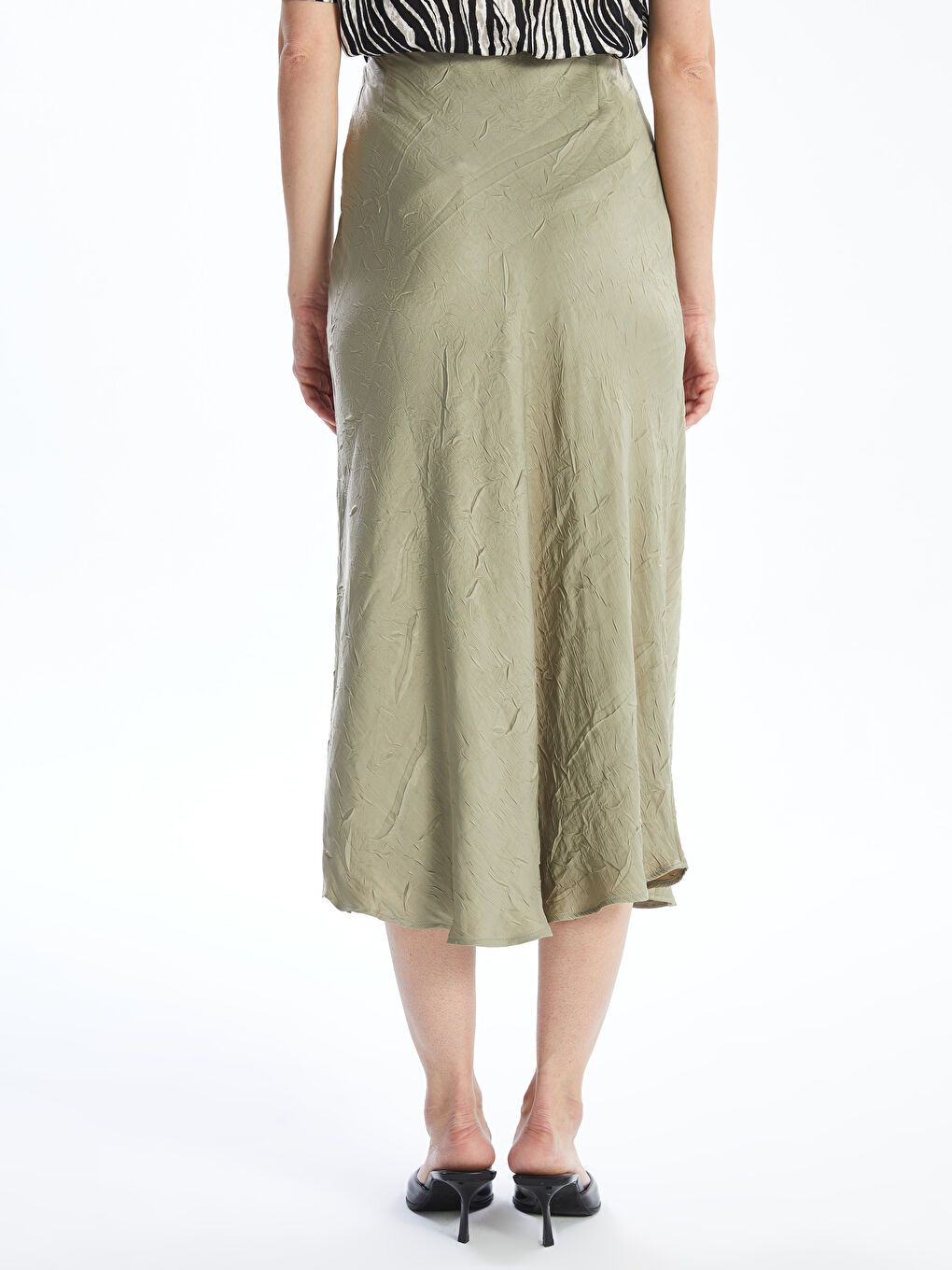 Loose Fit A-Line Satin Women's Skirt -S5AJ67Z8-TPW