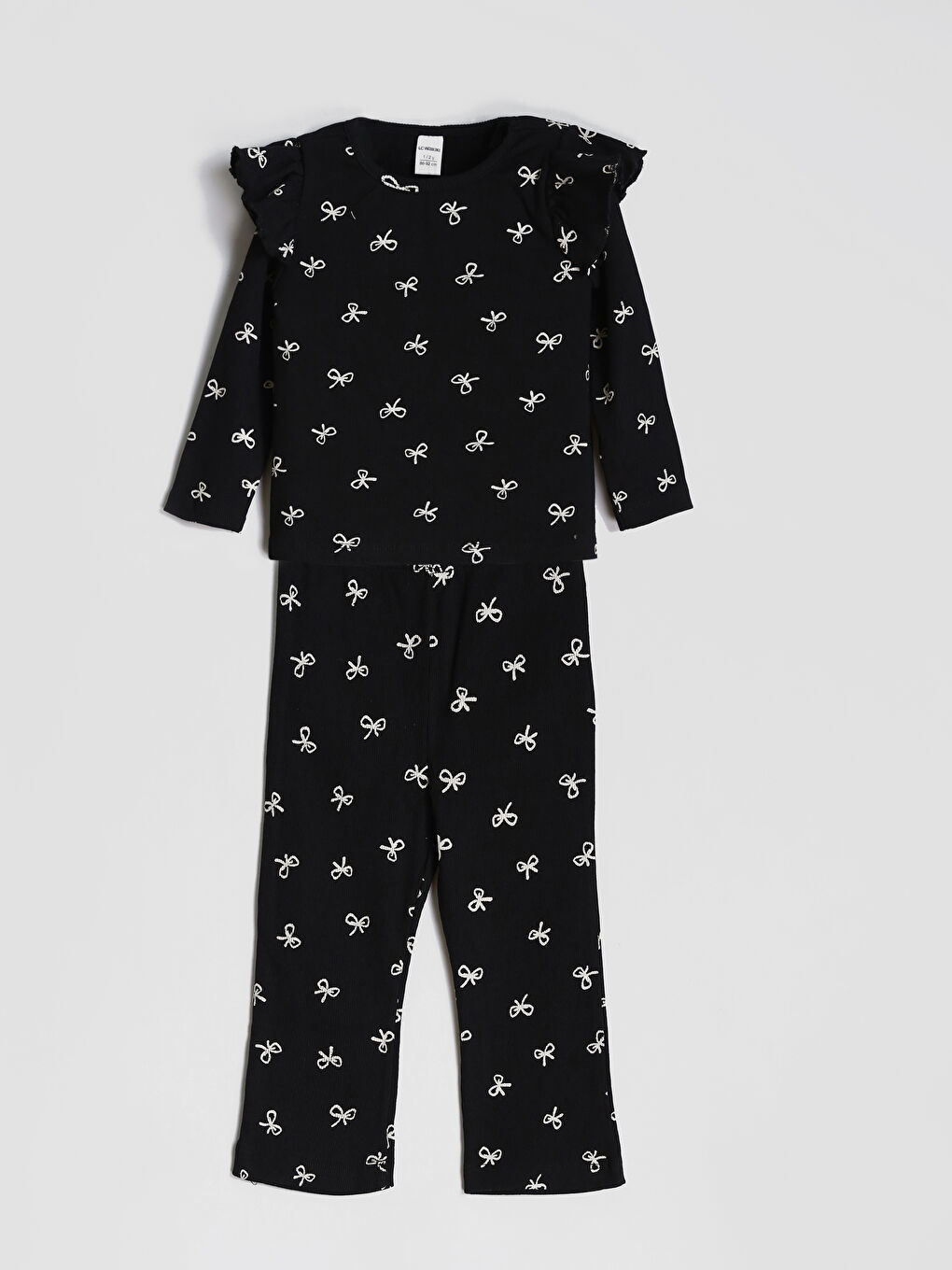 Crew Neck Printed Girls' Blouse and Leggings 2 Pack Set