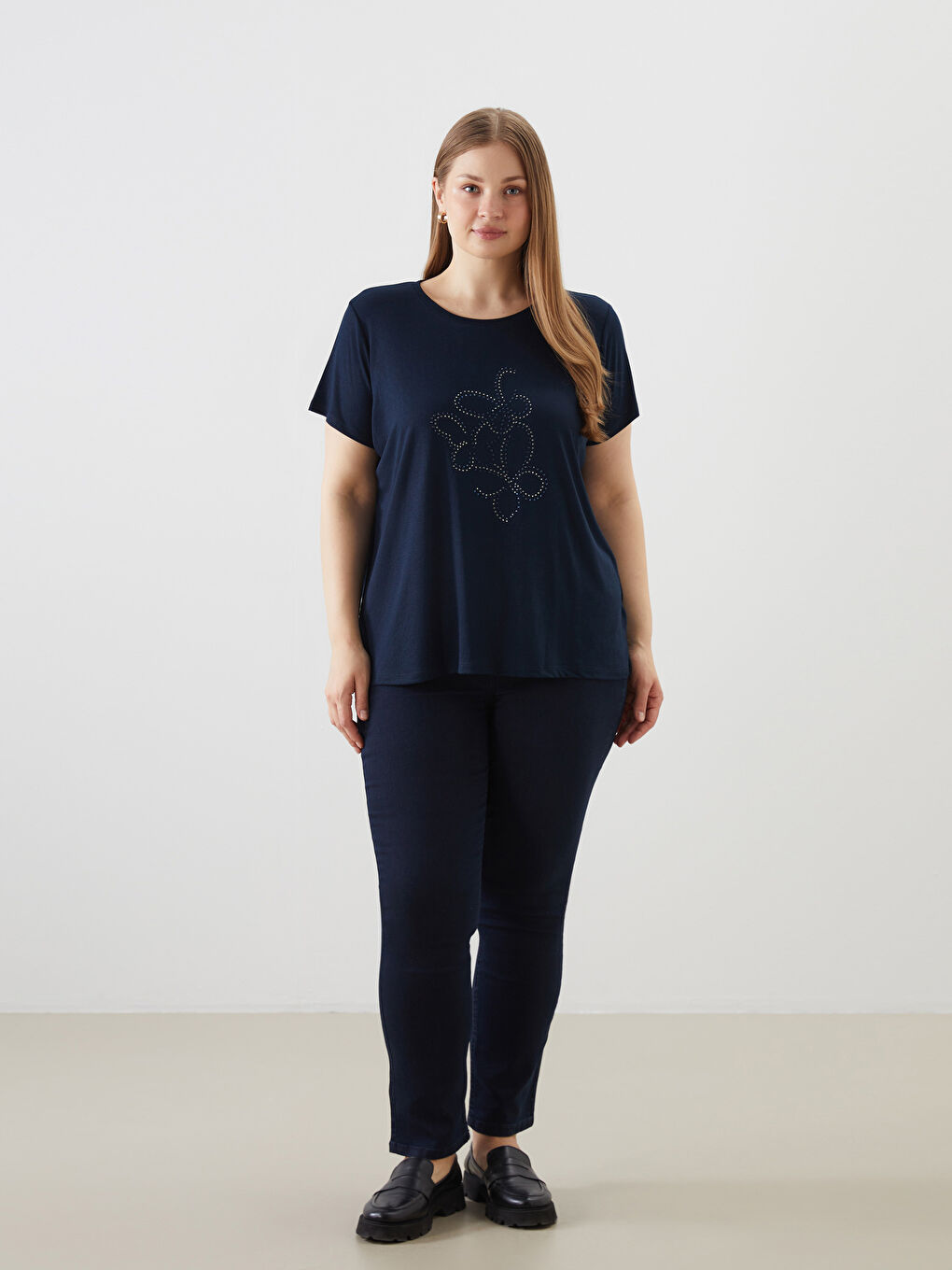 Crew Neck Studded Women'S T-Shirt -S5AK21Z8-E1J