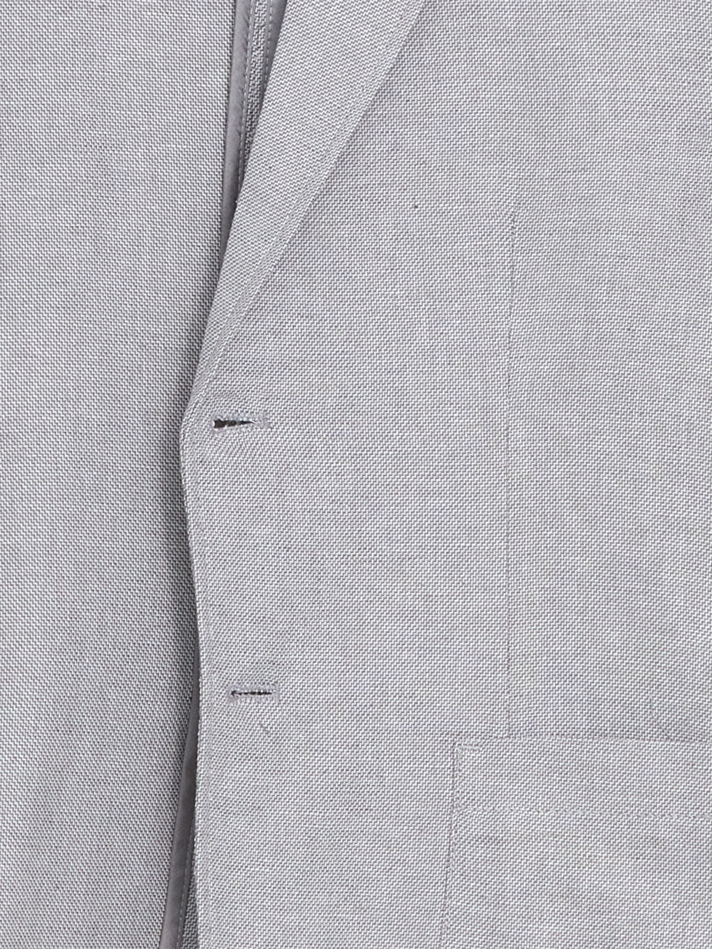 Gri Standart Kalıp Keten Görünümlü Erkek Blazer Ceket-6