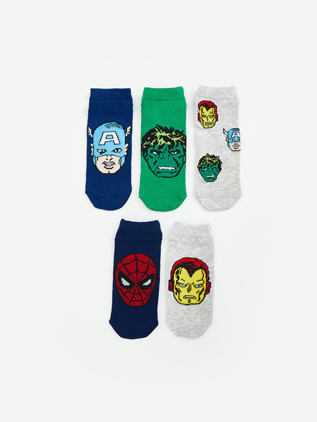 Marvel Patterned Boys' Trainer Socks 5 Pack -S5AK96Z4-K00