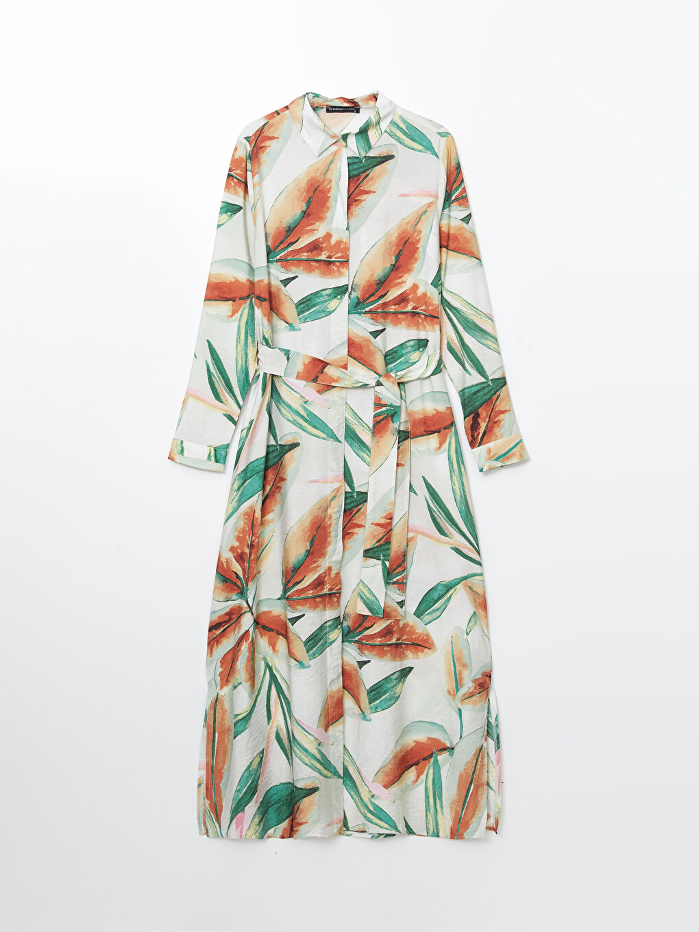 Floral Sash Shirt Dress -S5AL19Z8-F9C