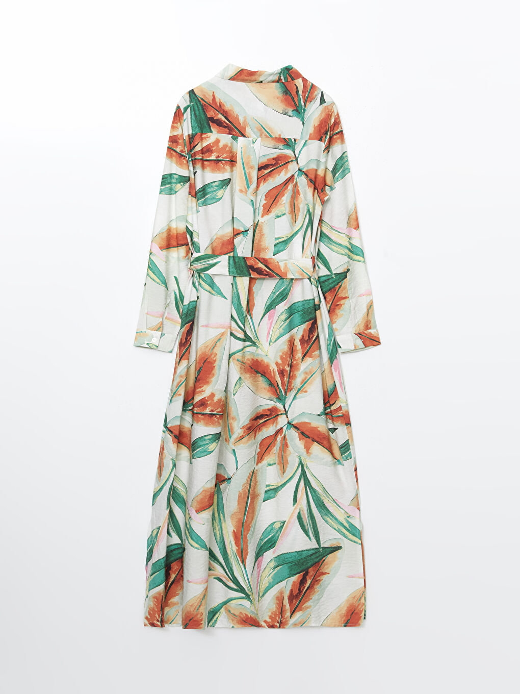 Floral Sash Shirt Dress -S5AL19Z8-F9C