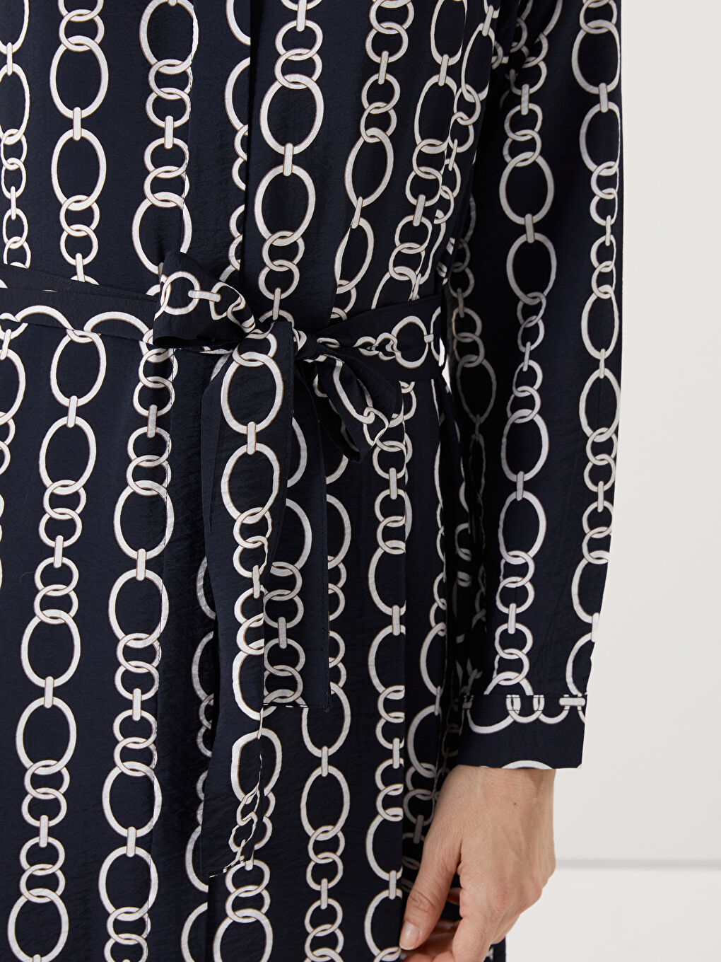 Floral Sash Shirt Dress -S5AL19Z8-LQJ
