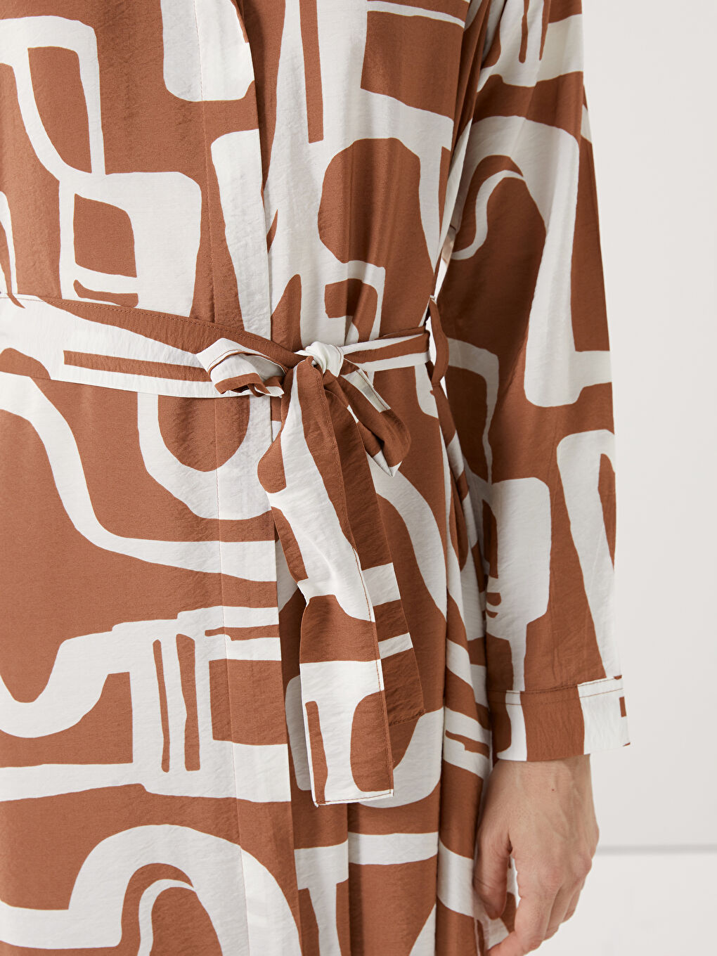 Floral Sash Shirt Dress -S5AL19Z8-LSR