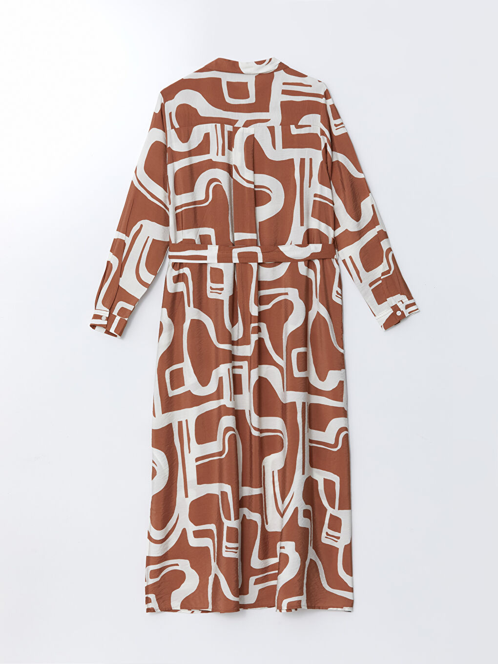 Floral Sash Shirt Dress -S5AL19Z8-LSR