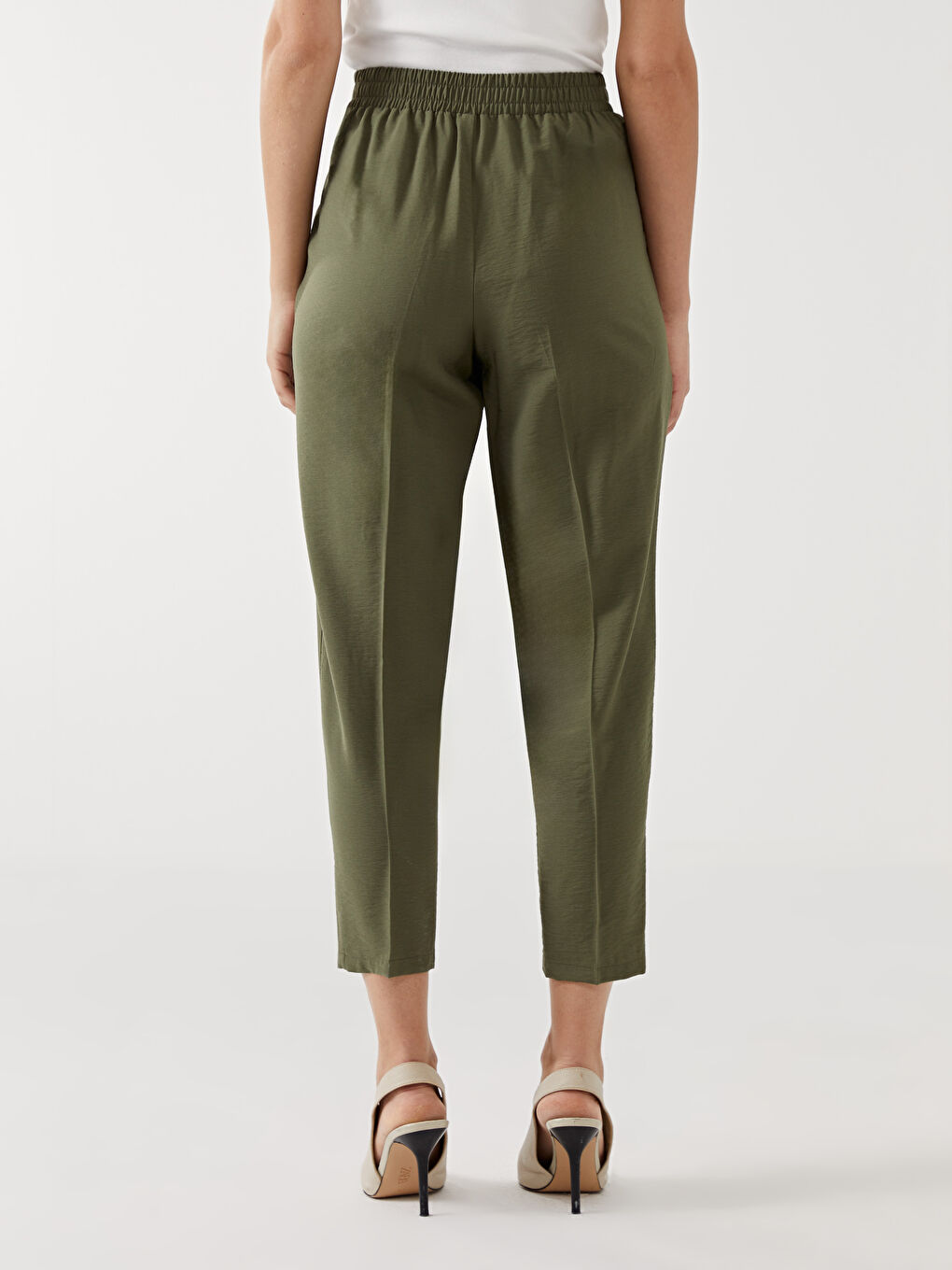 Elastic Waist Carrot Fit Women's Trousers -S5AL24Z8-CTA