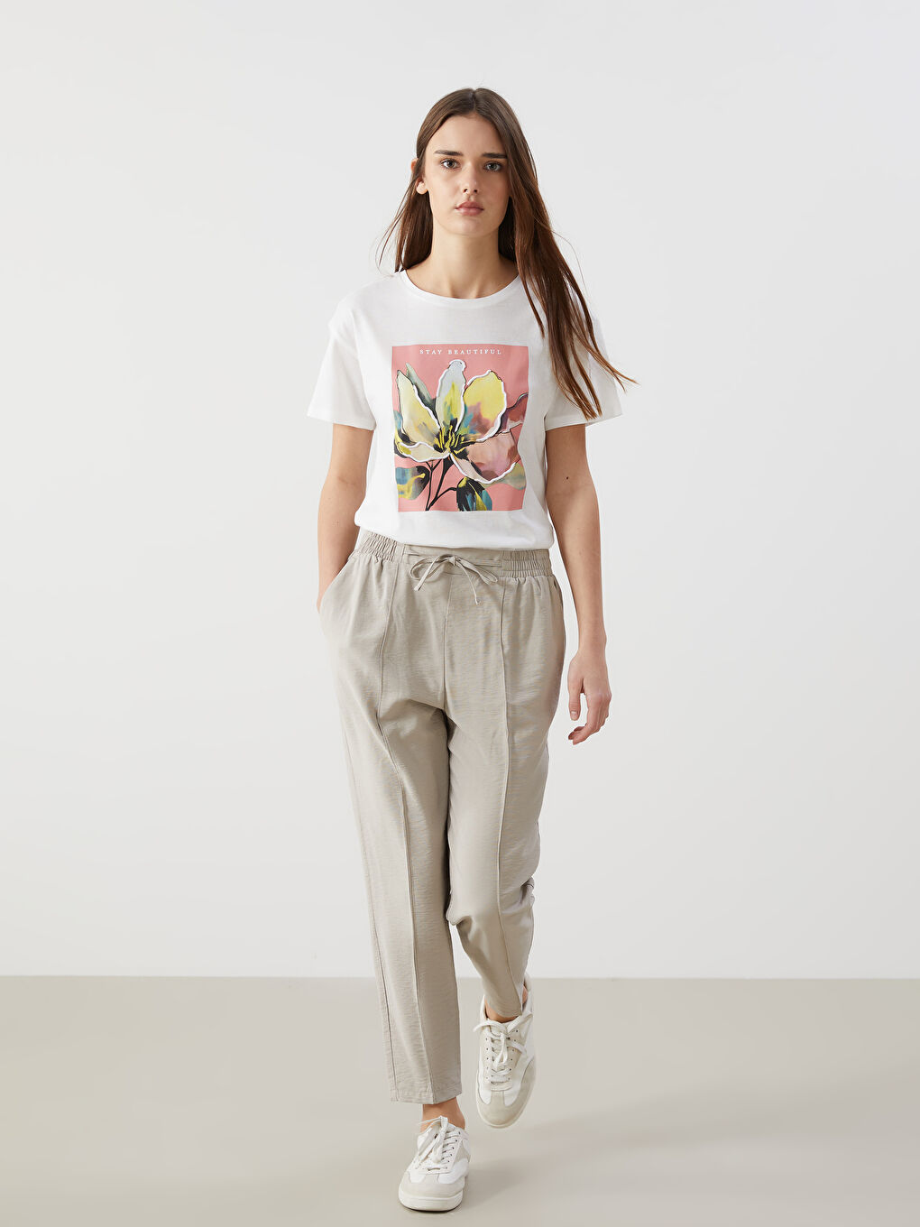 Elasticated Waist Women's Trousers -S5AL24Z8-CWP