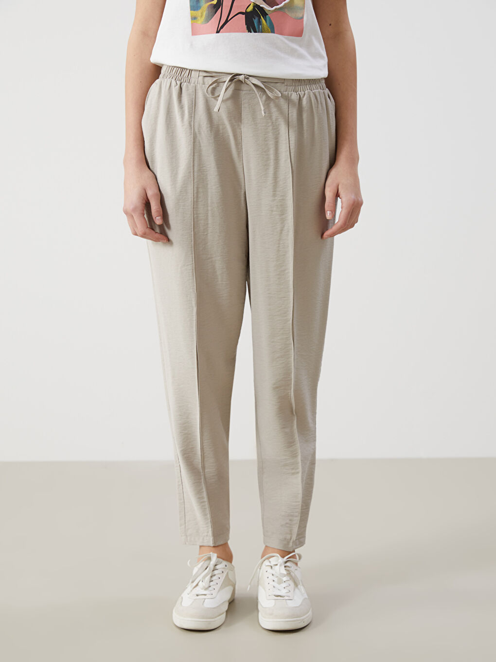 Elasticated Waist Women's Trousers -S5AL24Z8-CWP