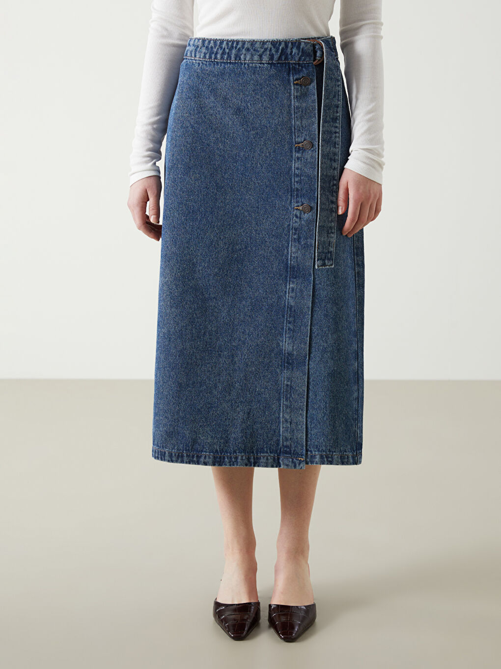 Regular Fit Women's Denim Skirt -S5AL33Z8-507