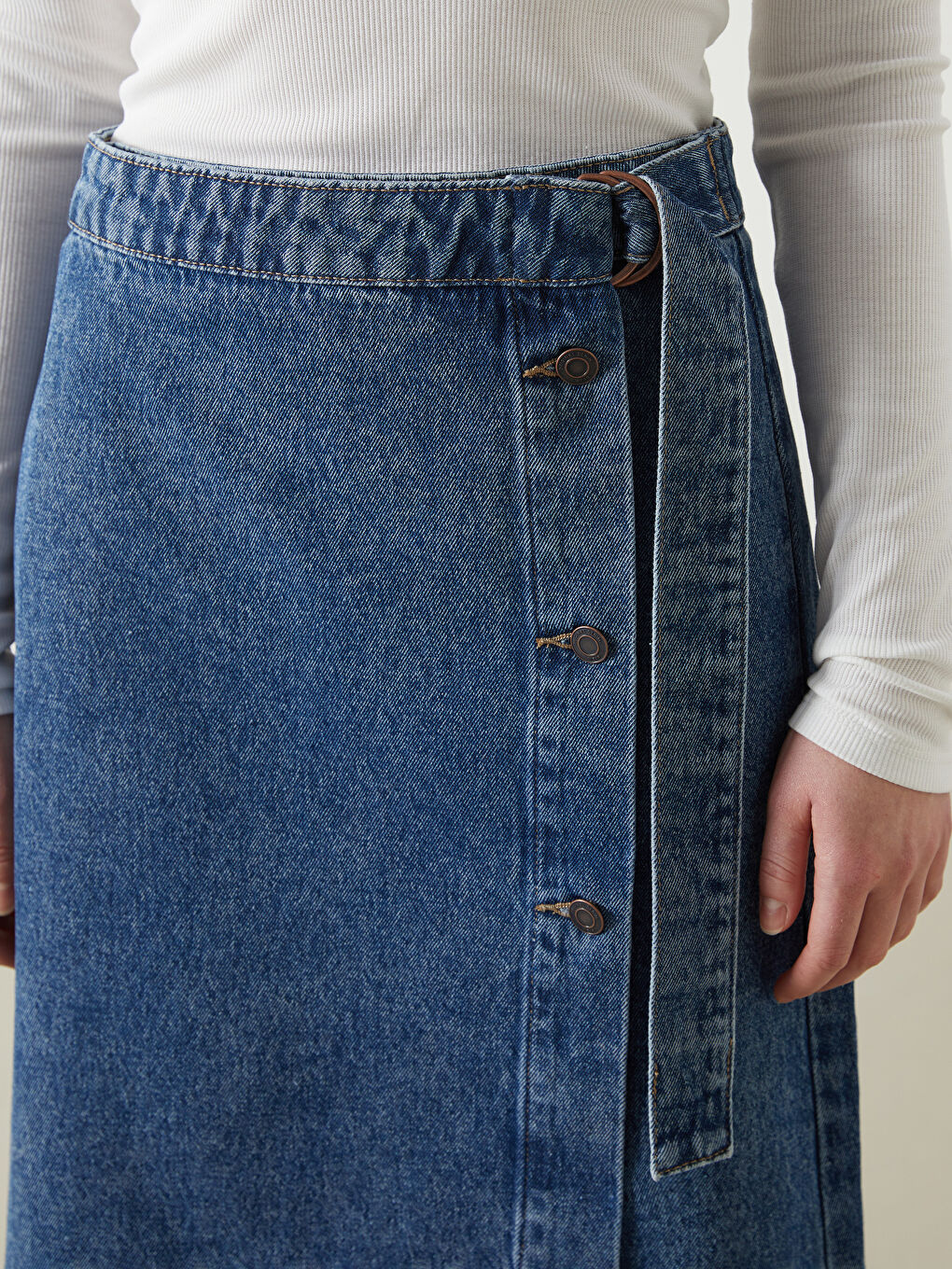 Regular Fit Women's Denim Skirt -S5AL33Z8-507