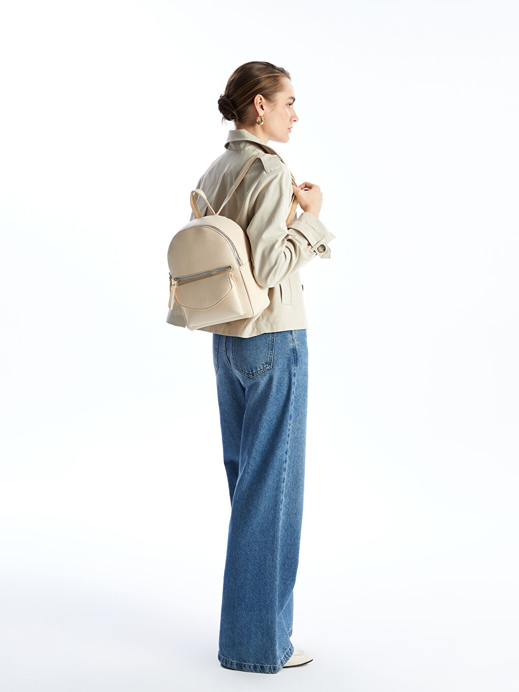 Leather Look Women's Backpack -S5AL86Z8-EEW