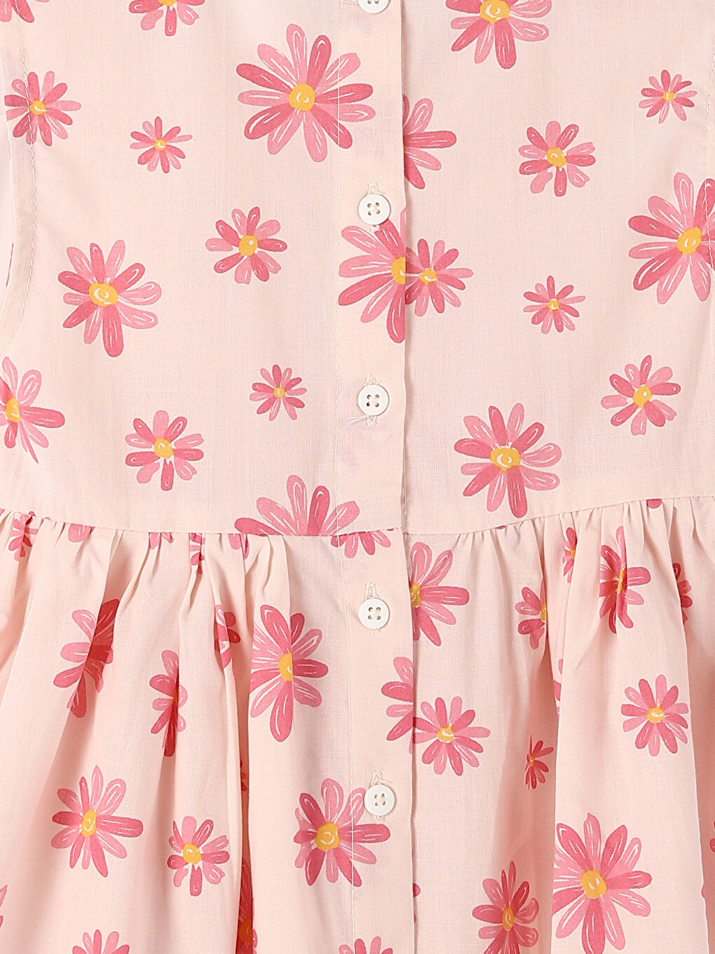 Robe en Popeline Florale pour Filles à Col Rond-2