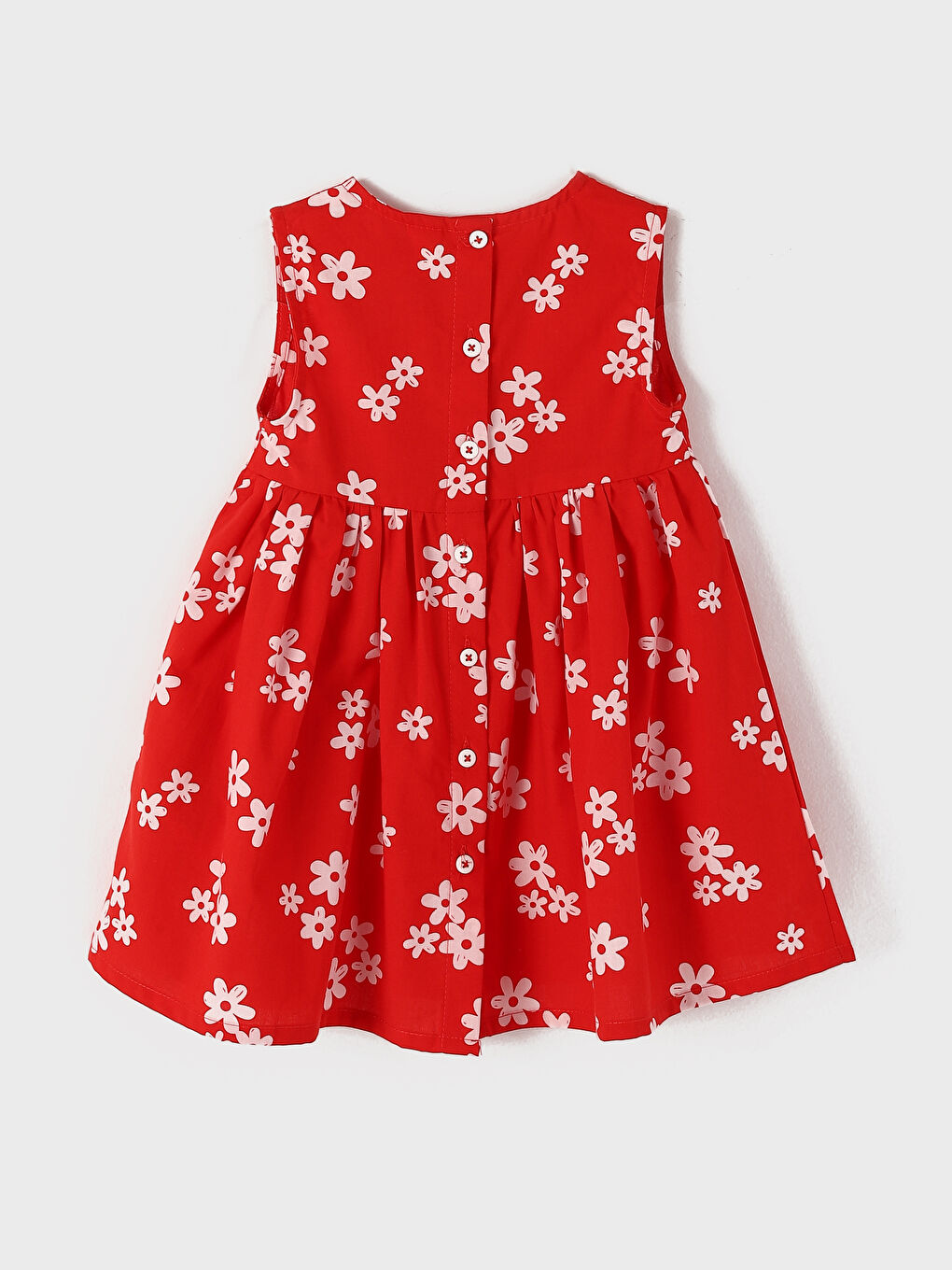 فستان مُزَهَّر للبنات بياقة دائرية-1