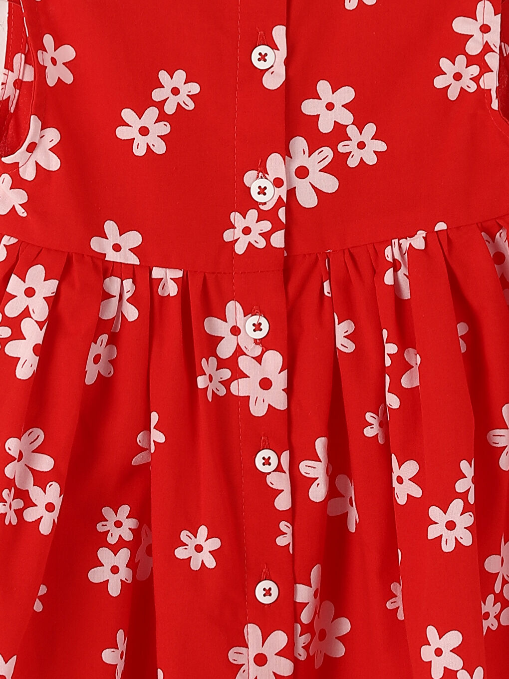 فستان مُزَهَّر للبنات بياقة دائرية-2