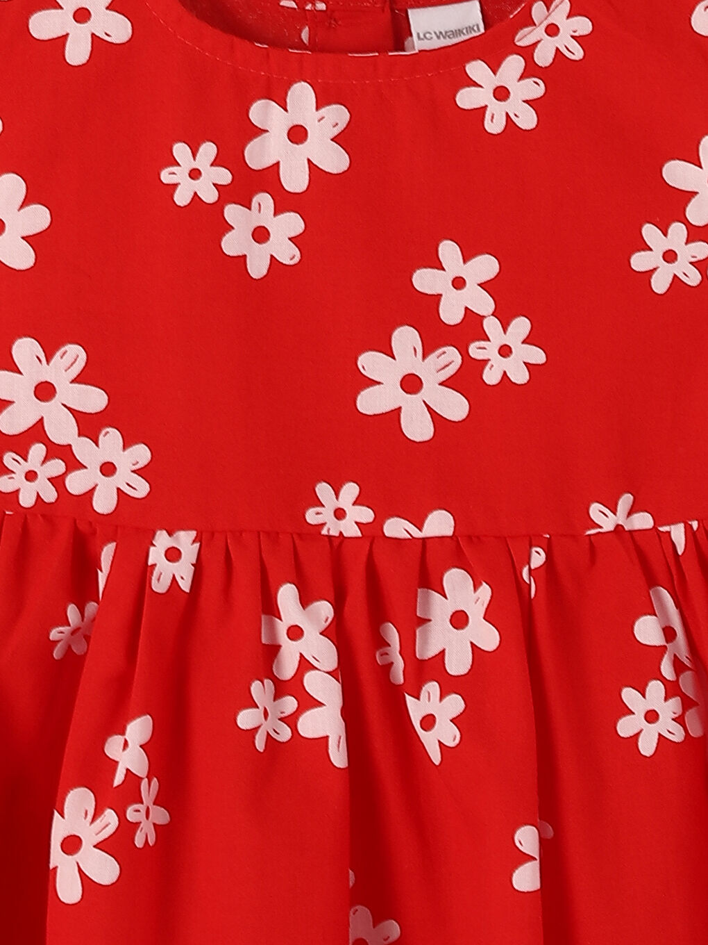 فستان مُزَهَّر للبنات بياقة دائرية-3