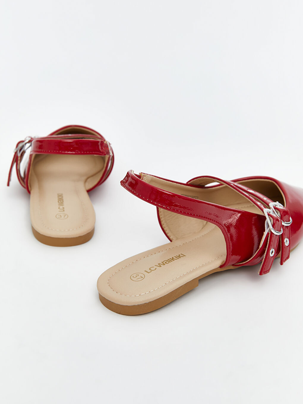 LCW STEPS Faux Leather Pointed Toe Women's Ballet Flats -S5AN23Z8-R8Y