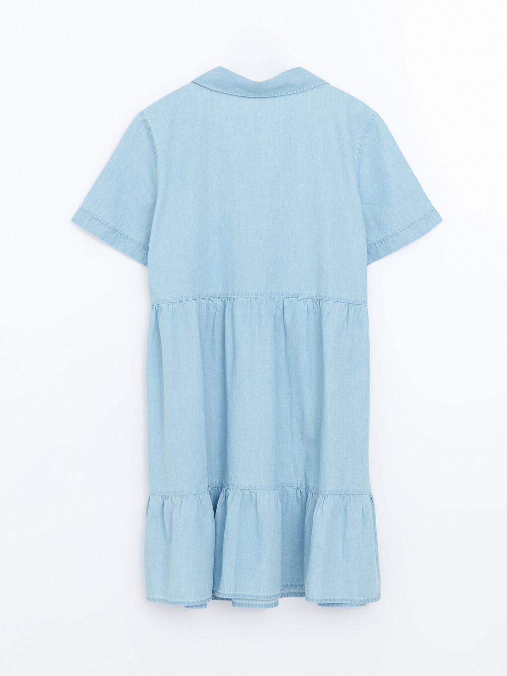 Collared Neck Women's Denim Dress -S5AO62Z8-LR1