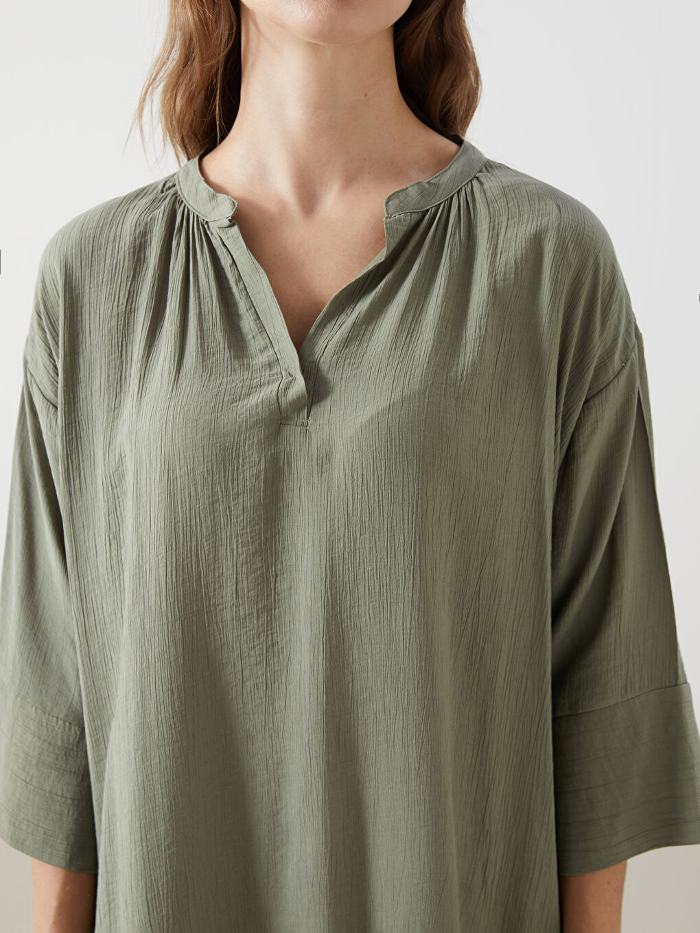 Notch Neck Oversize Dress-2