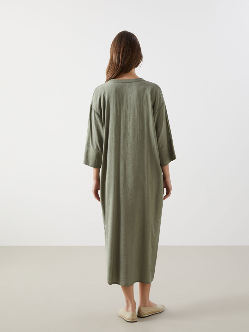 Notch Neck Oversize Dress-3