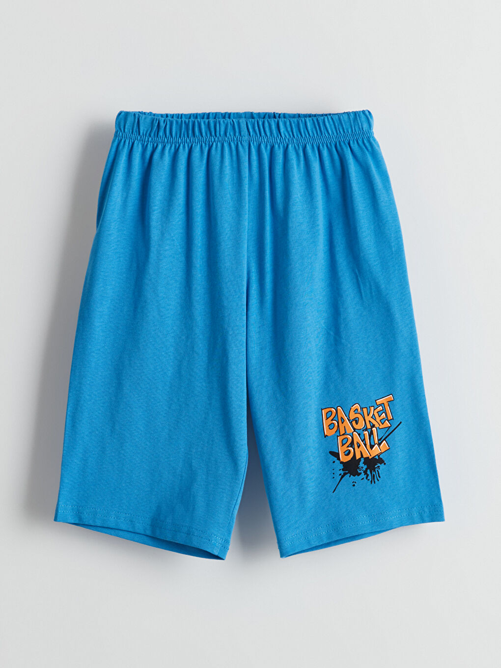 Mavi Beli Lastikli Baskılı Erkek Çocuk Pijama Şort
