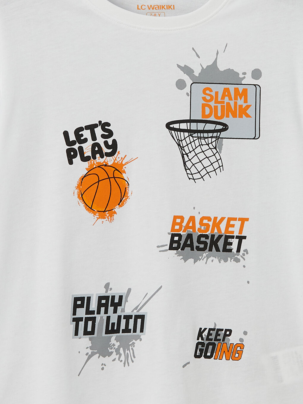 Beyaz Bisiklet Yaka Baskılı Erkek Çocuk Pijama Üst-2