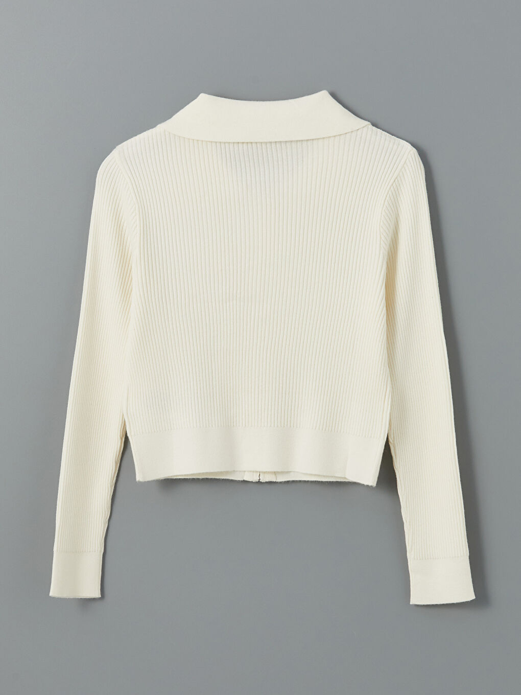 Funnel Neck Ribbed Women's Knitwear Cardigan -S5AP40Z8-R9J