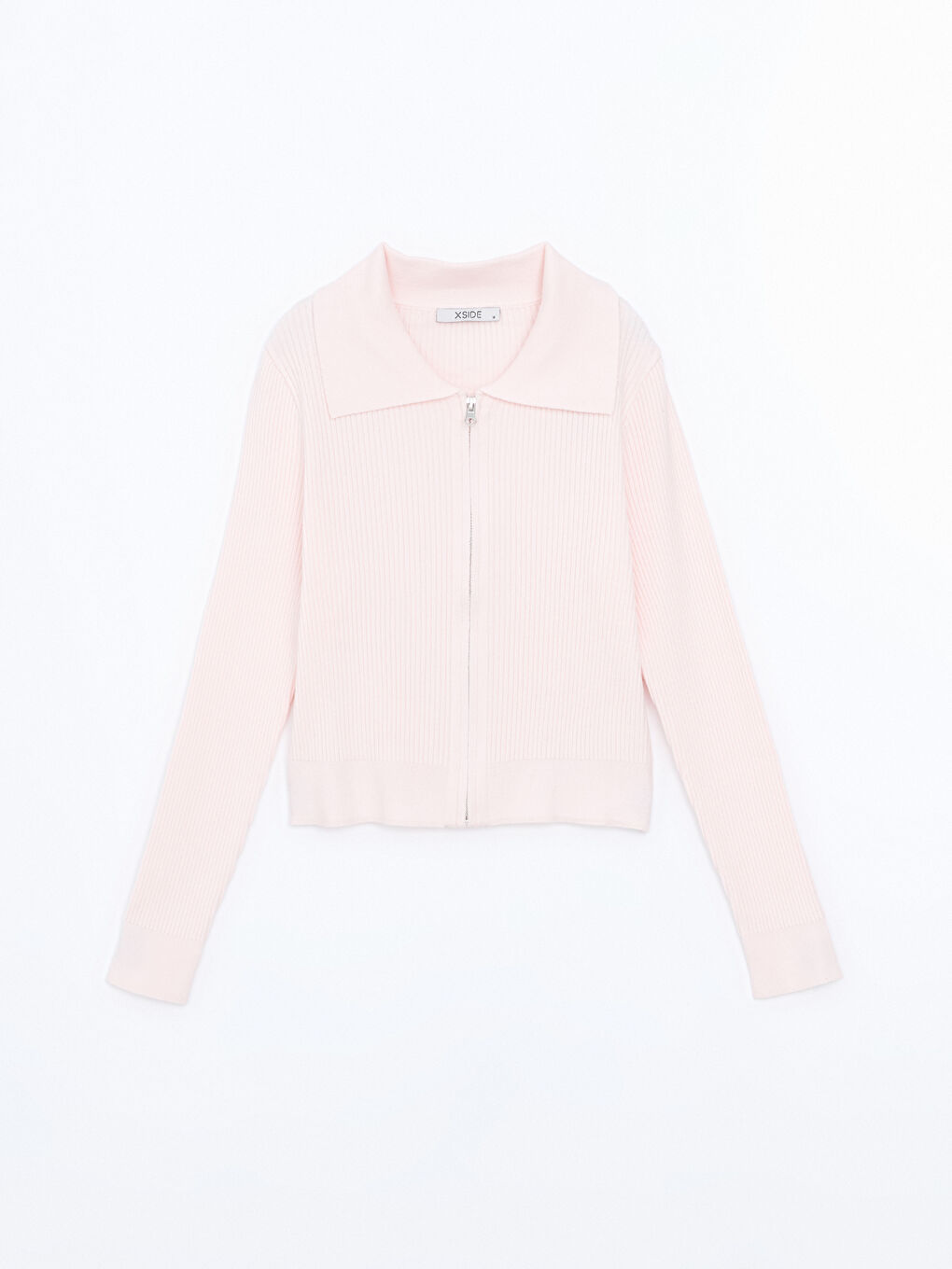 Funnel Neck Ribbed Women's Knitwear Cardigan -S5AP40Z8-YBN