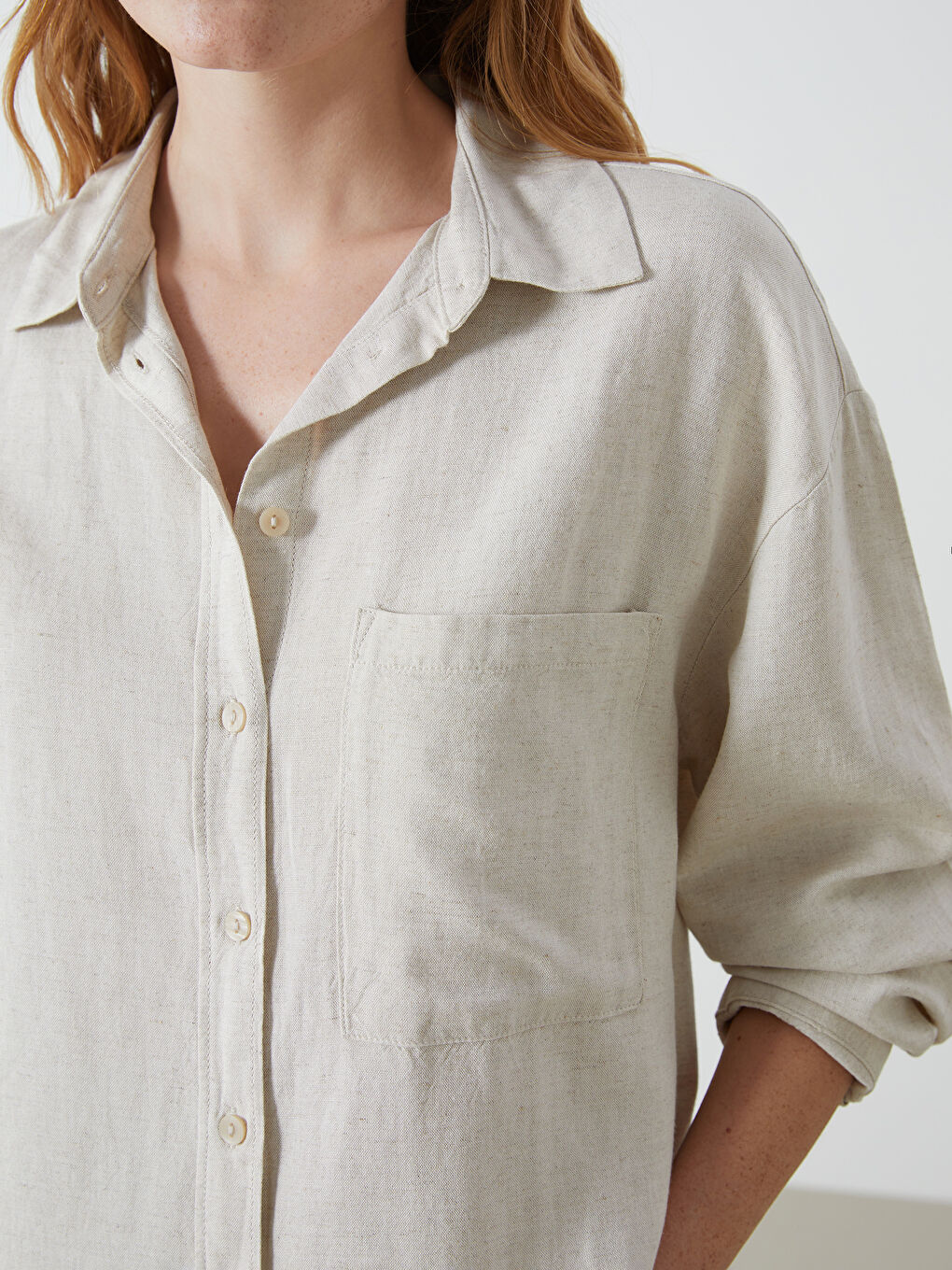 Loose Fit Women's Linen Shirt -S5AP45Z8-VHM