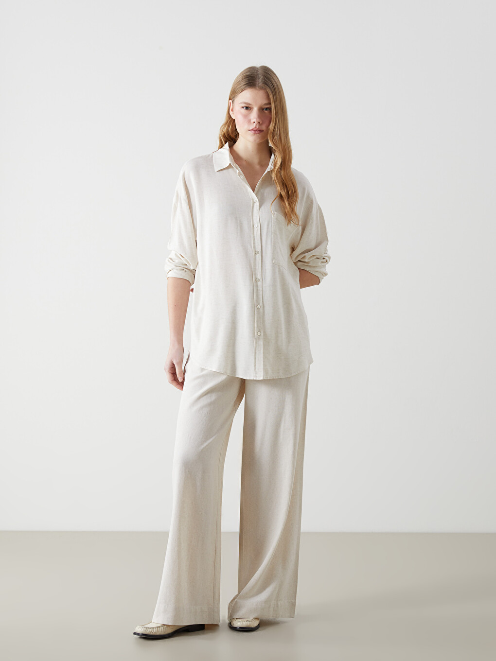 Loose Fit Women's Linen Shirt-1