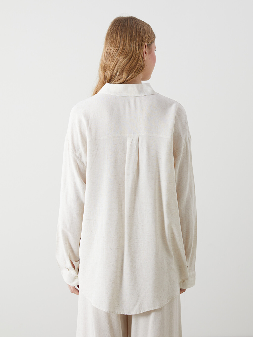Loose Fit Women's Linen Shirt-3