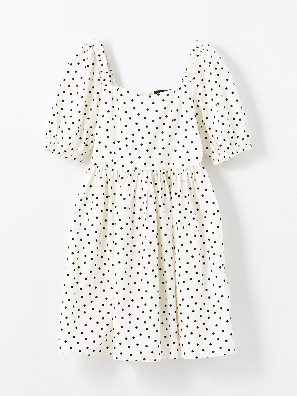 Polka Dot Balloon Sleeve Mini Dress -S5AP94Z8-LU7
