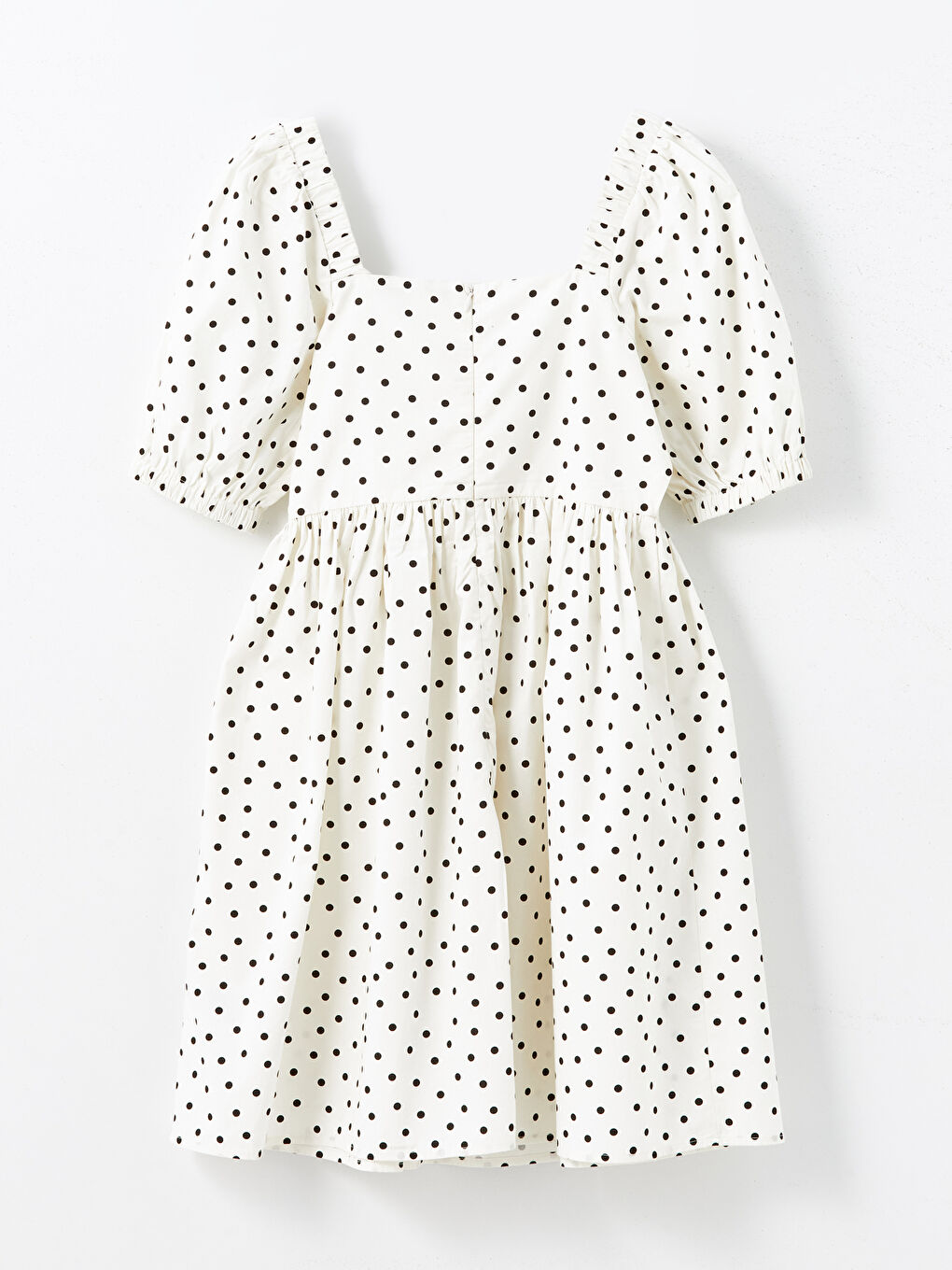 Polka Dot Balloon Sleeve Mini Dress -S5AP94Z8-LU7