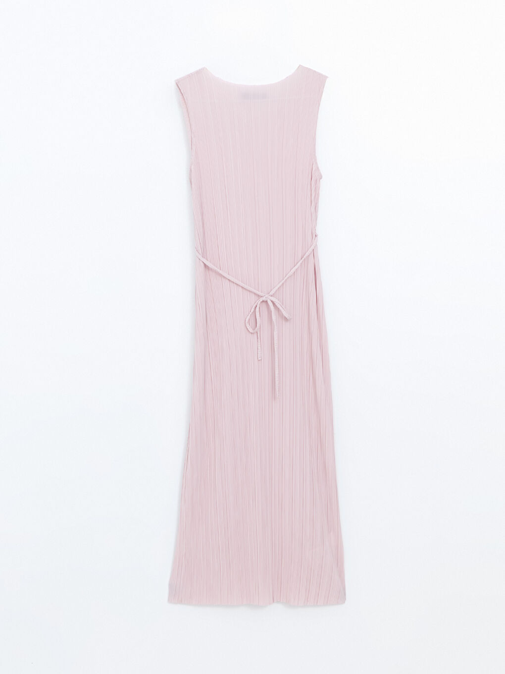 Crew Neck Textured Women's Sash Dress-4