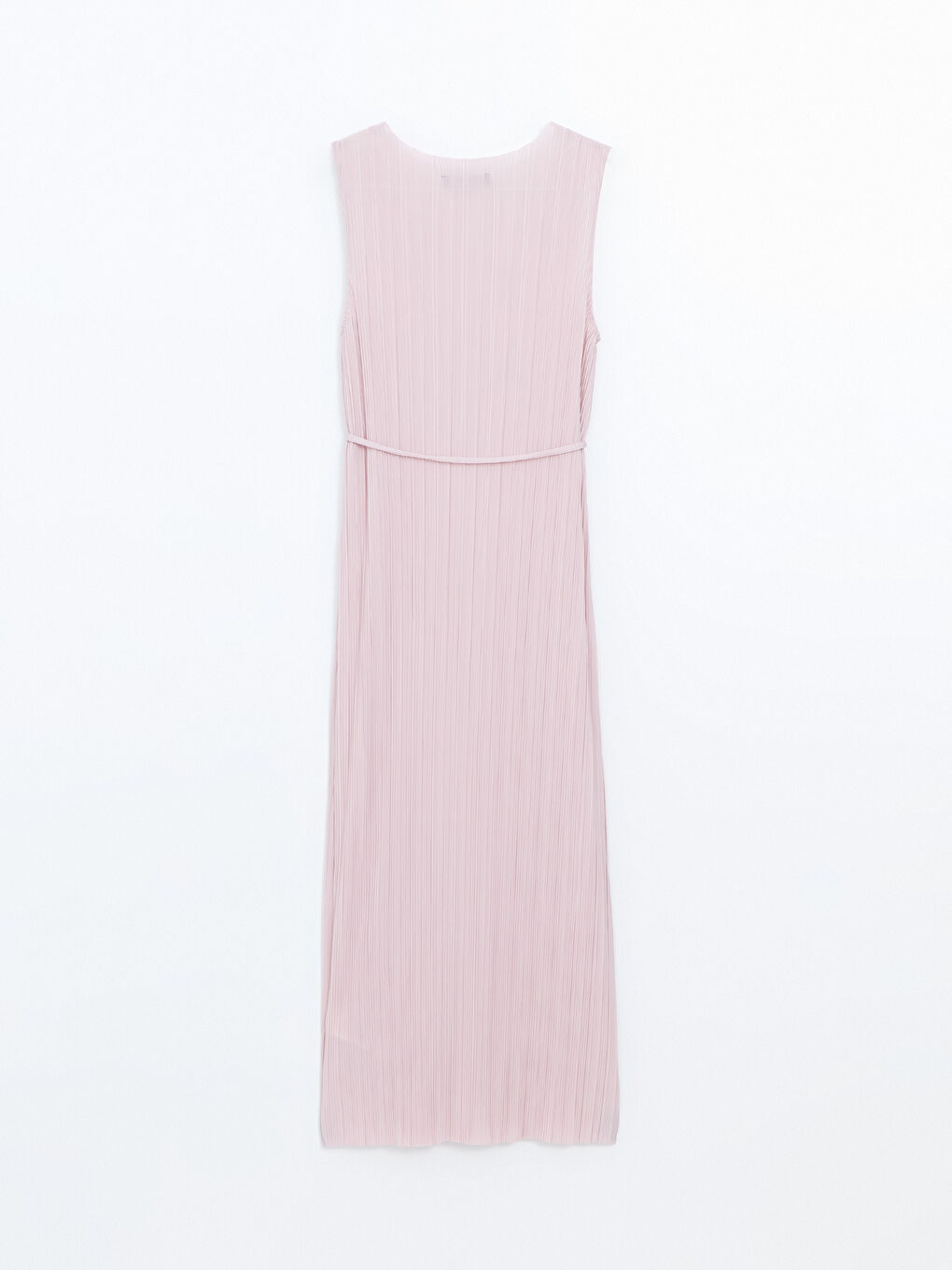 Crew Neck Textured Women's Sash Dress-5